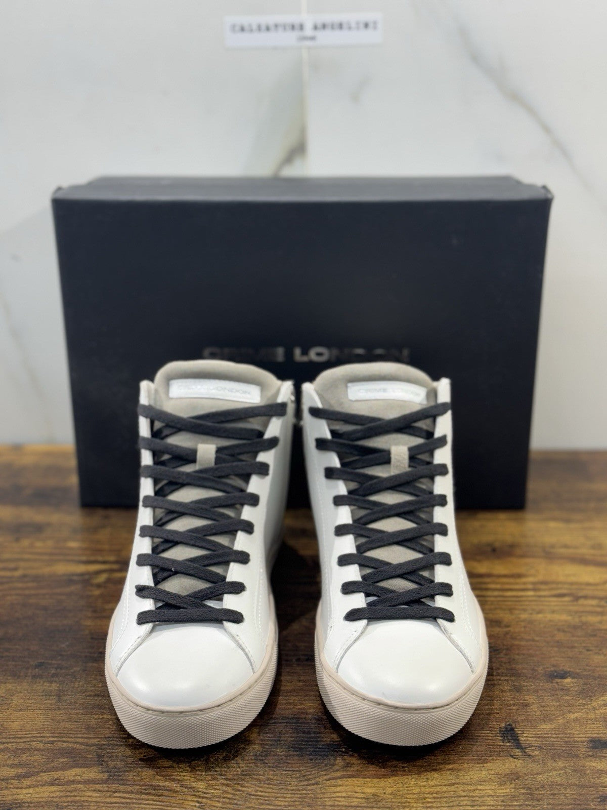 Crime London Sneaker Uomo High  Essential      Pelle  Bianco Casual Men Shoes 41