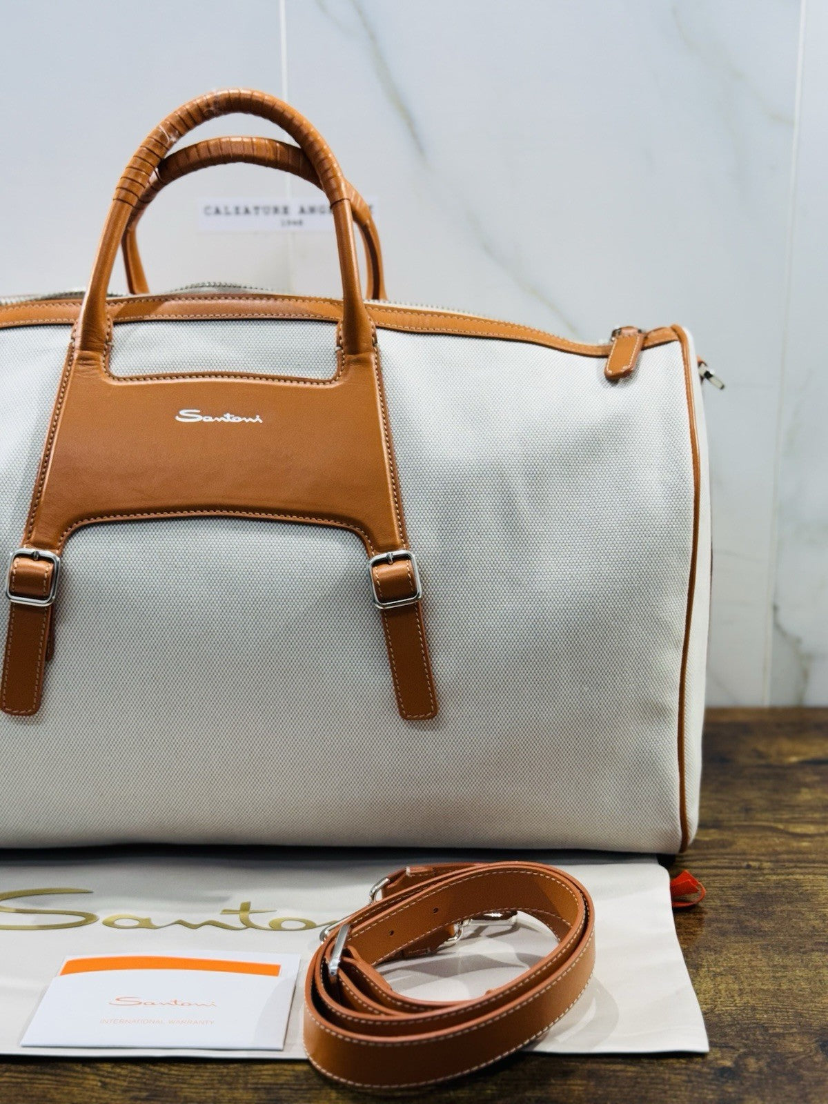 Borsone  Weekend Viaggio Santoni  Travel Bag Santoni Men Business Arancio