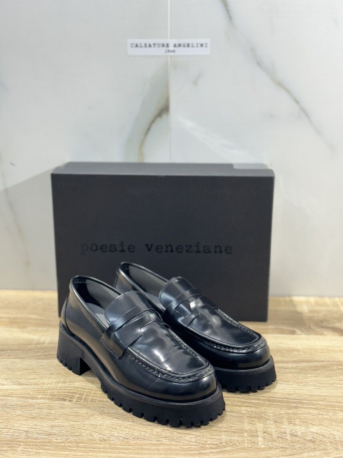 Poesie Veneziane Mocassino Donna Pelle Nero Extra Light Made In Italy 41