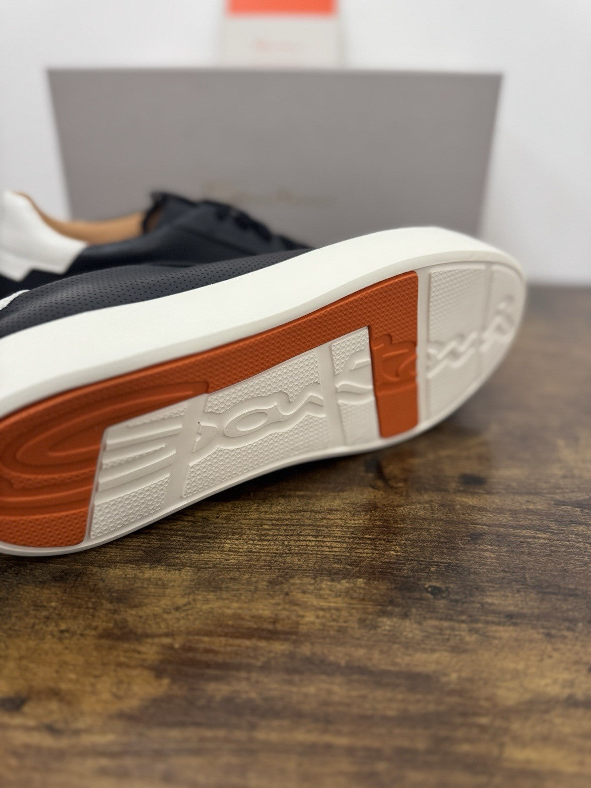 Santoni Sneaker Pelle Blu  Luxury Scarpa Santoni Uomo 42.5