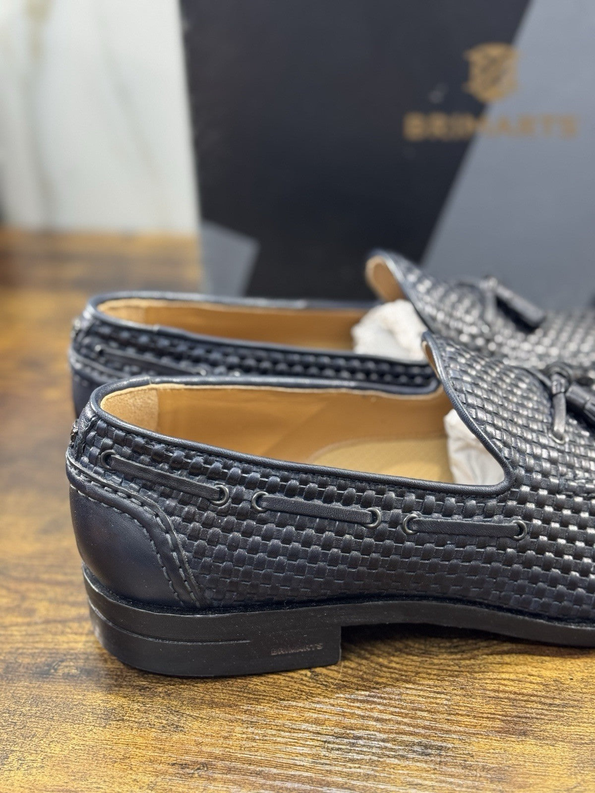 Brimarts Mocassino Uomo Intrecciato Pelle Blu 44