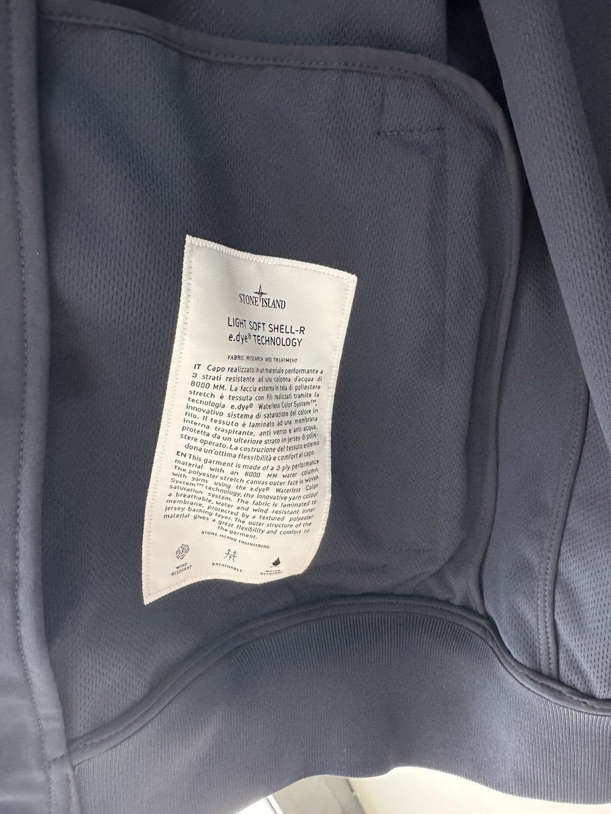 Stone Island Short Parka Light Soft Shell R E . DYE  Blu Icon Jacket Uomo L