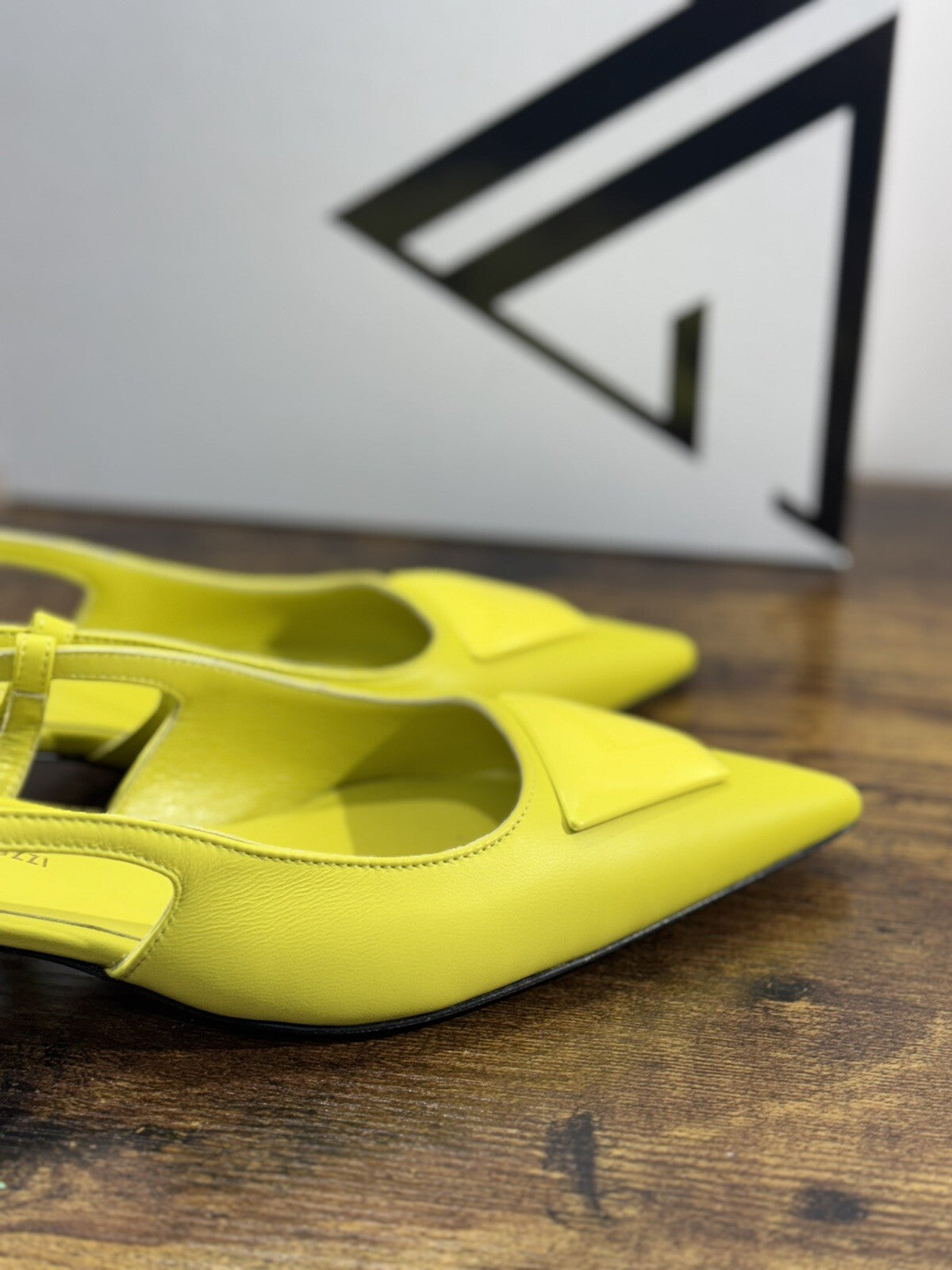 Giampaolo Viozzi Sling Back Donna Giallo Pelle Tacco     Luxury Woman Sandal 40