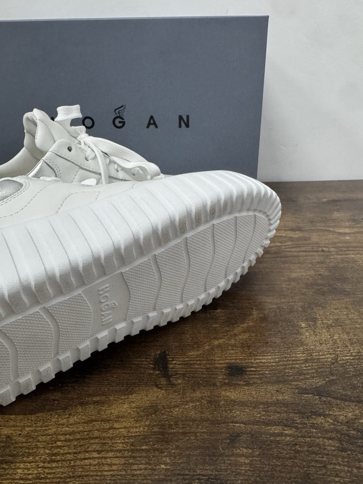 Hogan H Stripes Pelle Bianco Argento Casual Hogan Donna 38