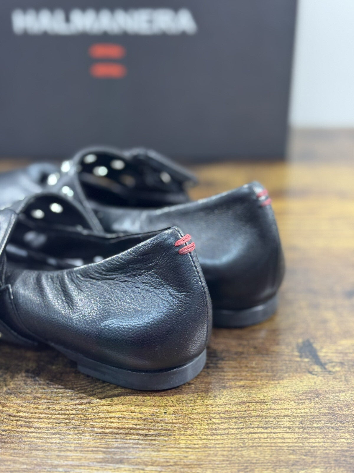 Halmanera Ballerina  Donna Peg 14 In Pelle Nera Super  Soft  Luxury Shoes 41