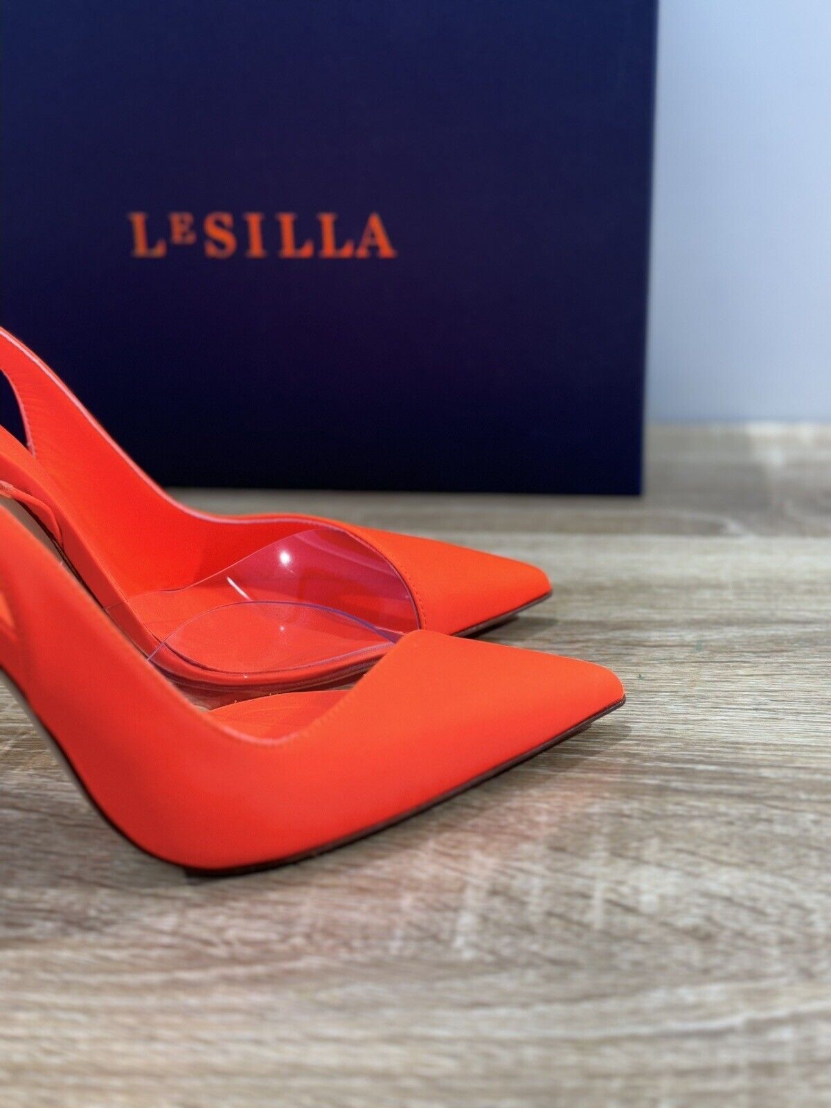 le silla Chanel NIVES Pelle Neon Arancio  Luxury Le Silla Woman Shoes 37