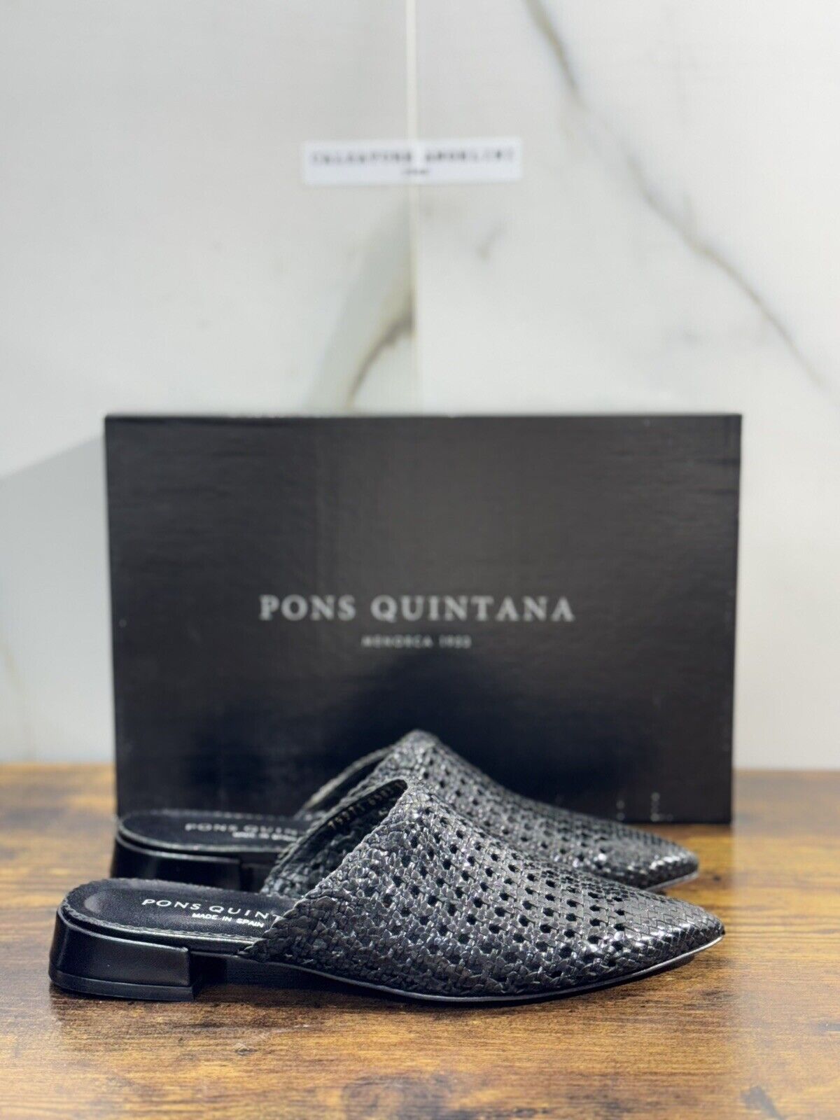 Pons Quintana Sabot  Donna     Pelle Nero  Handmade 37