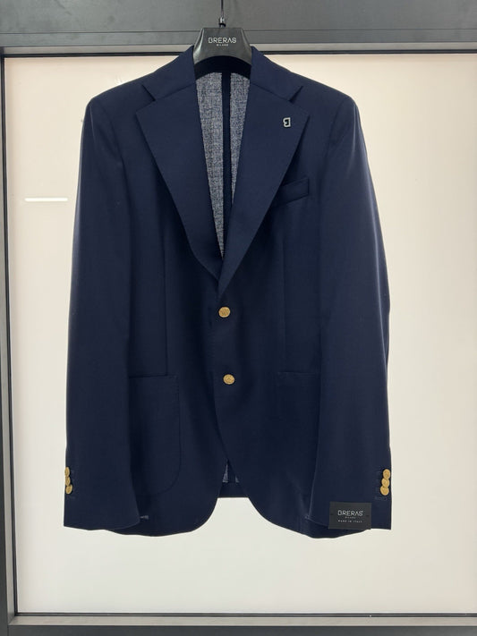 Breras Milano Giacca 100% Lana Vergine Vitale Barberis Canonico Blu Uomo 46