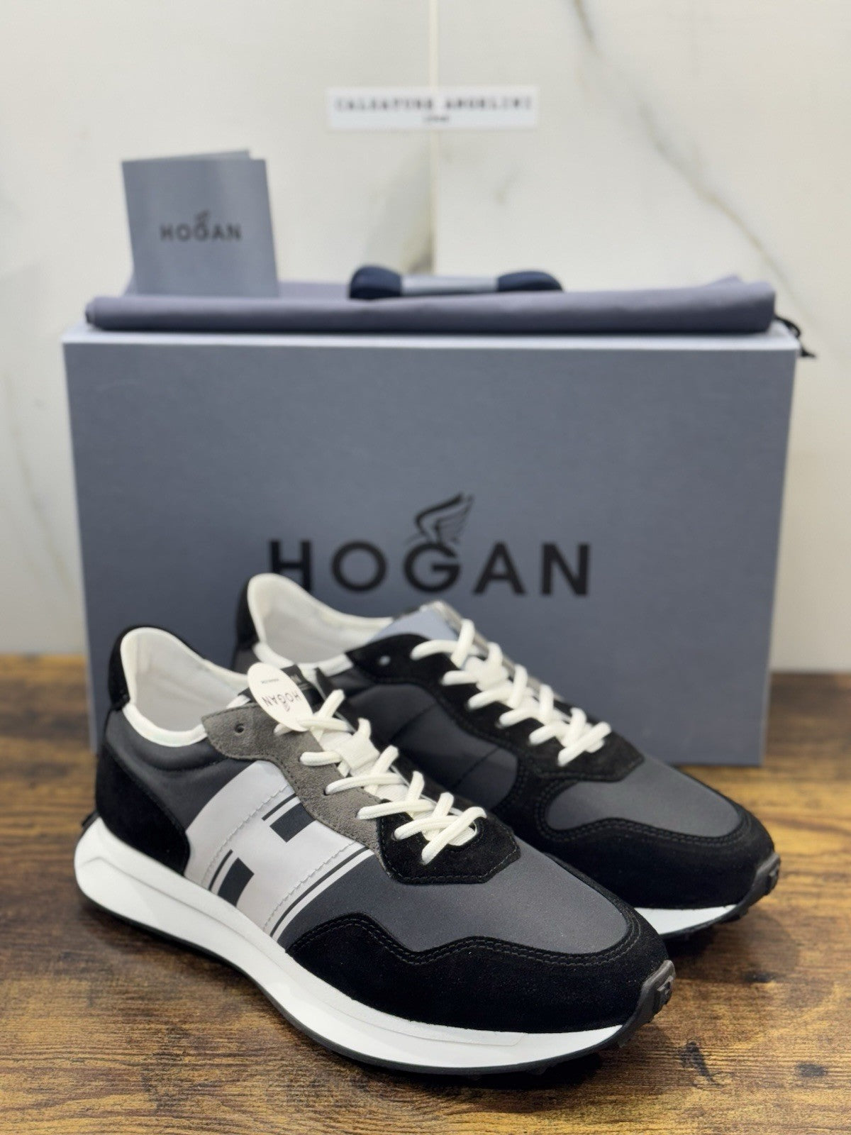 Hogan H601 Sneaker Pelle Suede Nero Memory Foam   Casual Hogan Uomo 42.5