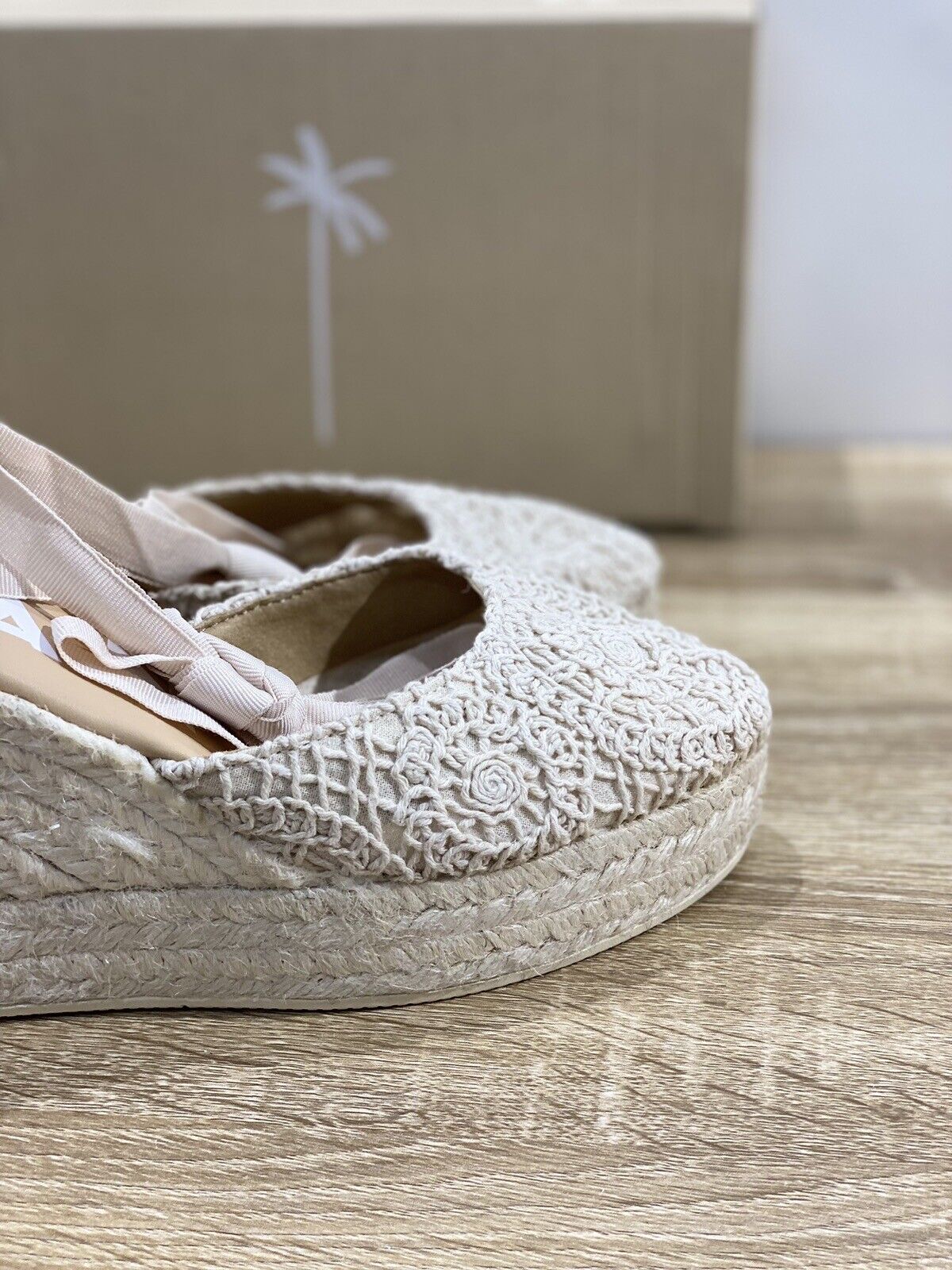 Manebi’ Sandalo Donna Espadrilles Zeppa Intreccio Bianca 41