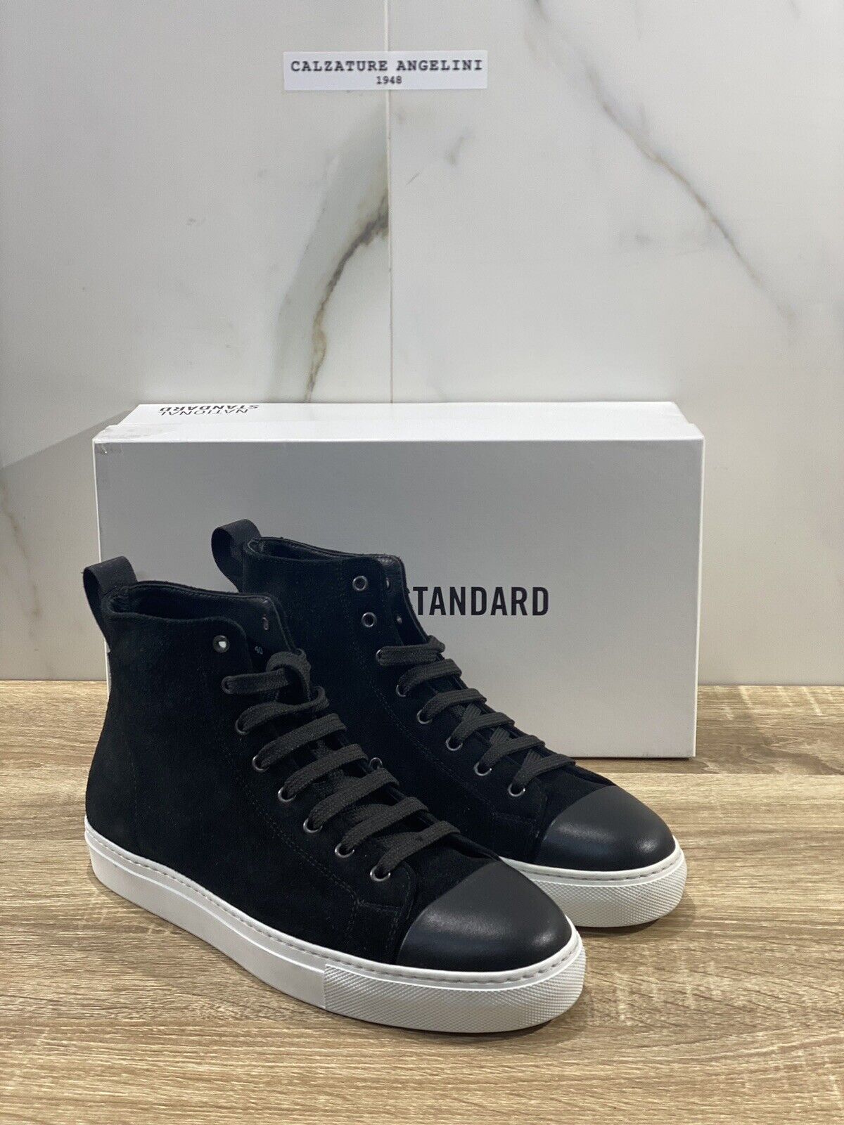 National Standard Sneaker Uomo High Top Nera Suede Casual 40