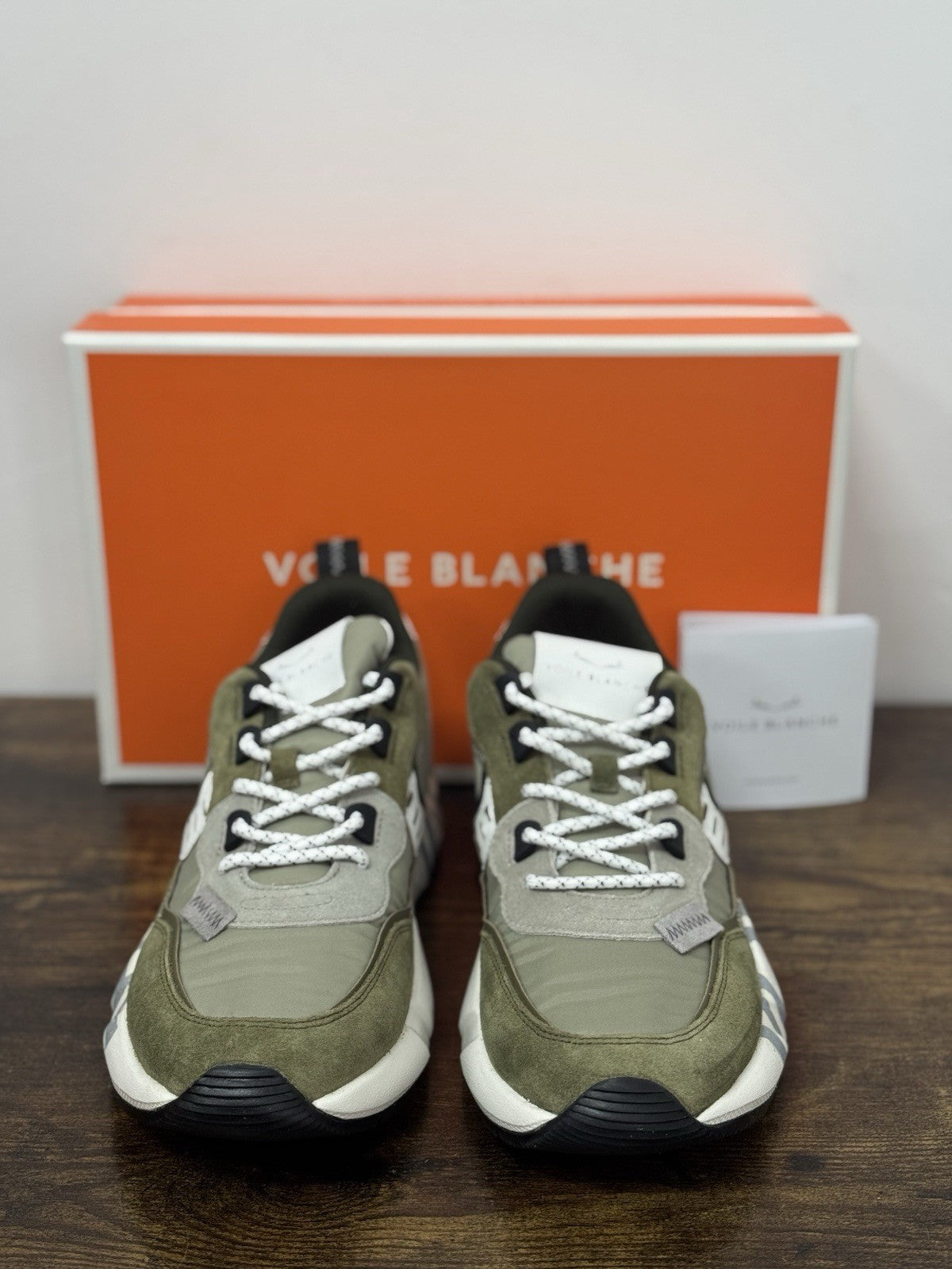 Voile Blanche Sneaker Club 01   Pelle Suede Nylon Verdone Casual Uomo 40