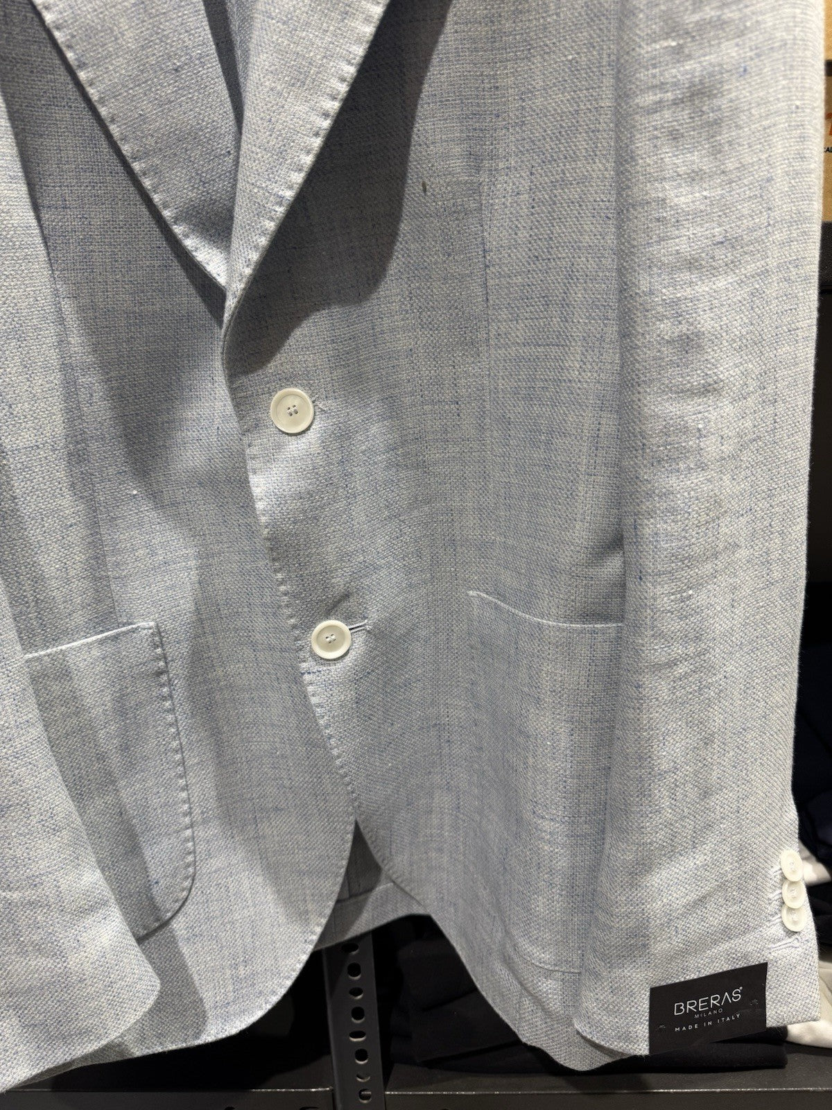 Breras Milano Giacca 2 Bottoni Business  Light Blue Made In Italy Uomo 46