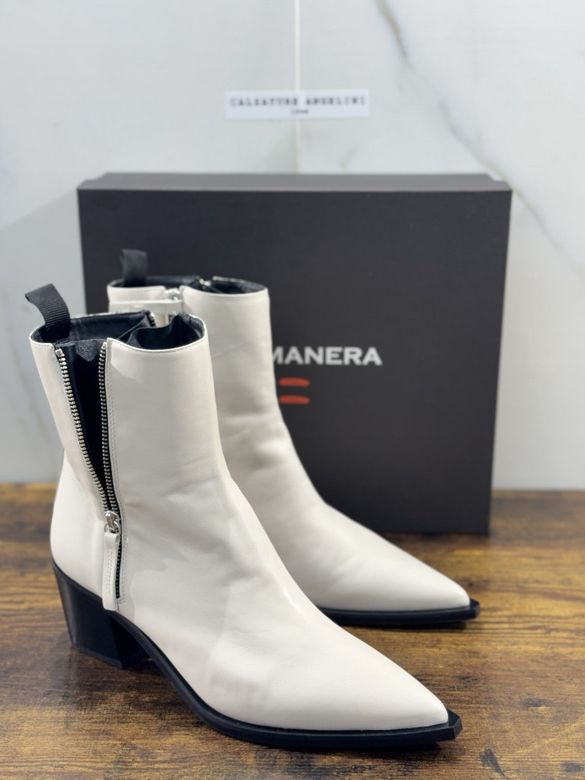 HALMANERA Stivaletto Texan Pelle Roccia  Con Tacco Luxury Made In Italy Donna 41