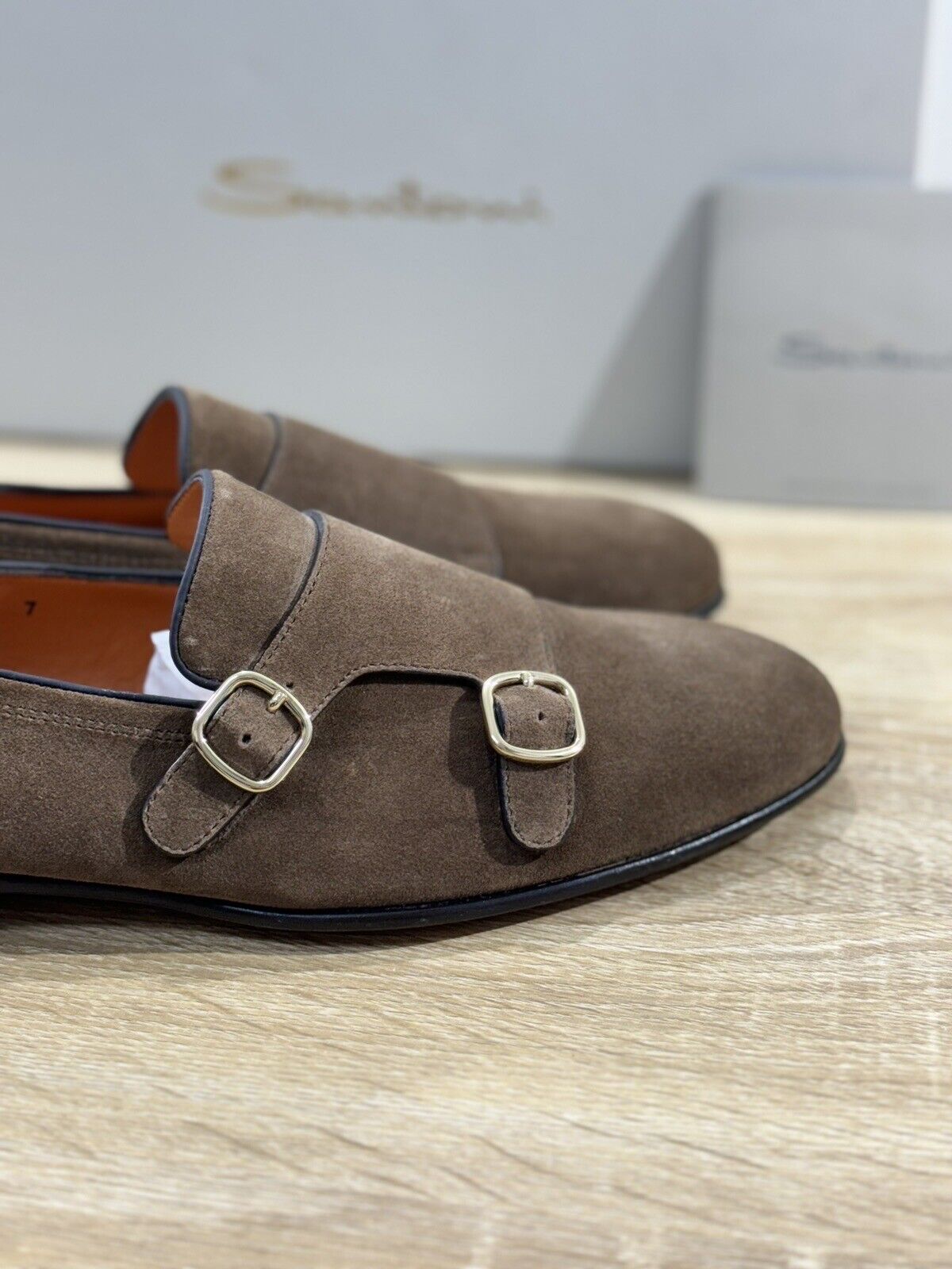 Santoni Mocassino   Uomo Double Buckle Suede    Luxury Men Santoni   42