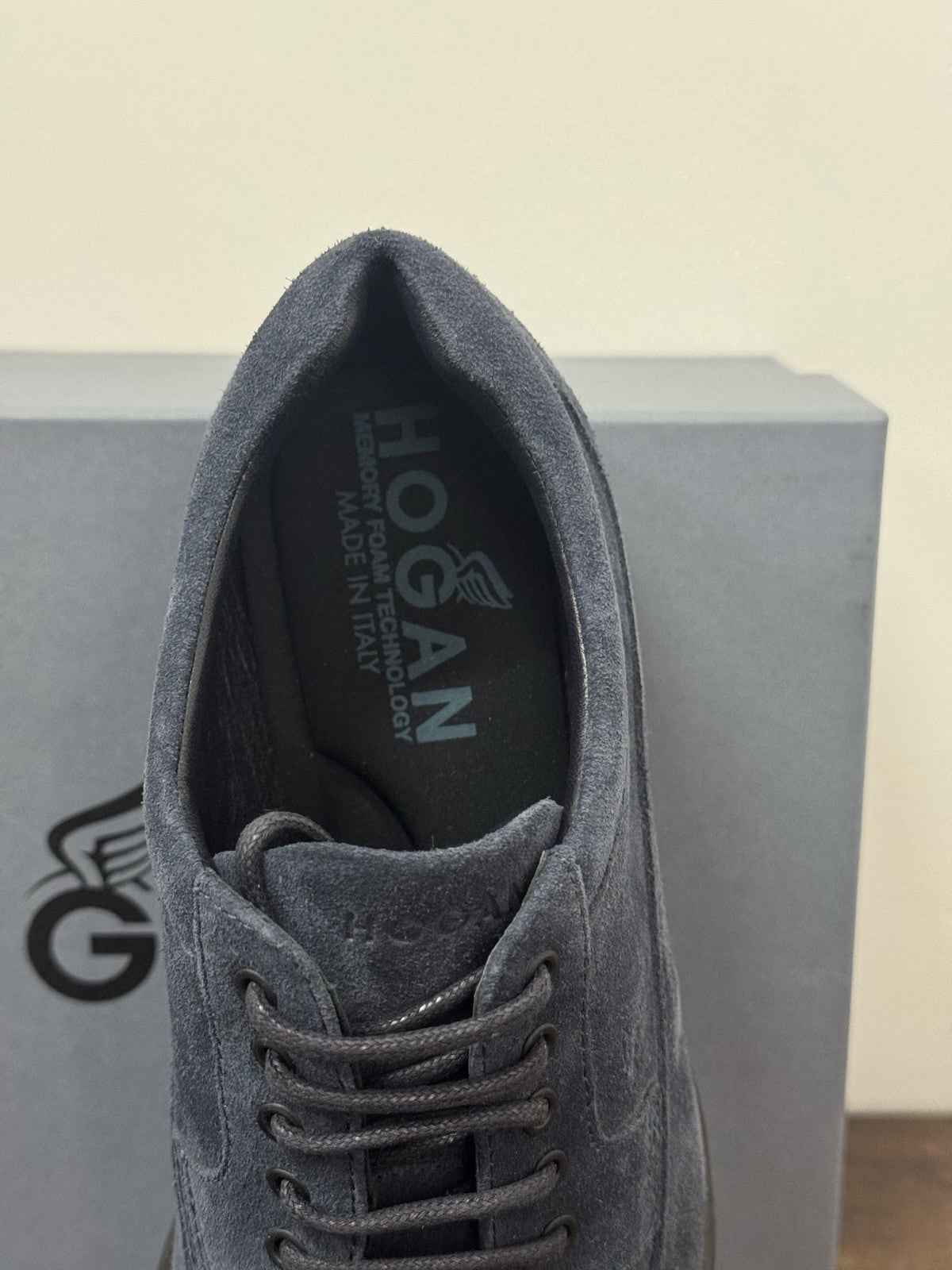 Hogan Derby Suede Blu Casual Memory Foam Hogan Business Uomo 40.5