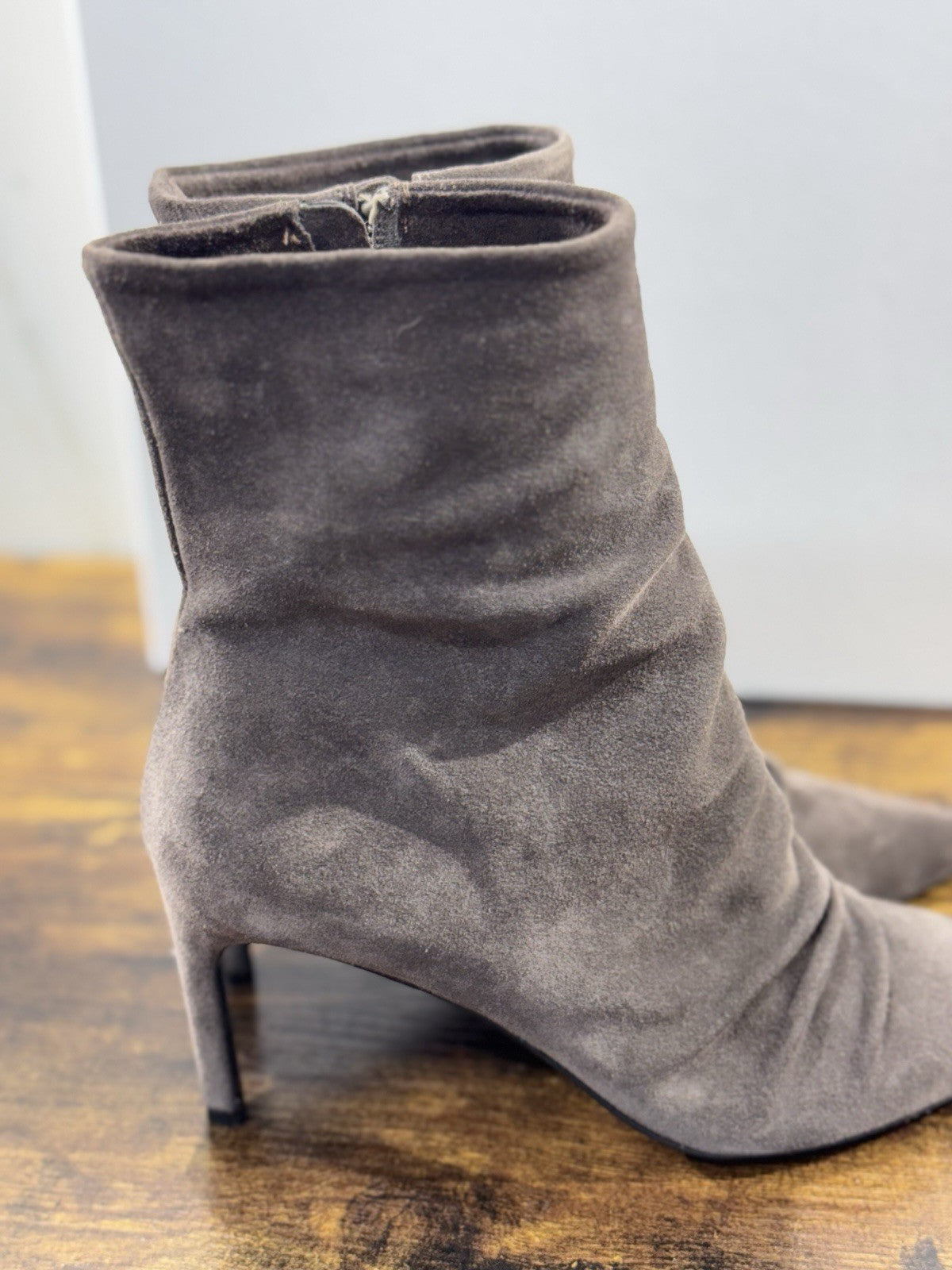 Del Carlo Stivaletto  Pelle Suede Grey  Luxury Made In Italy Boot Donna 41