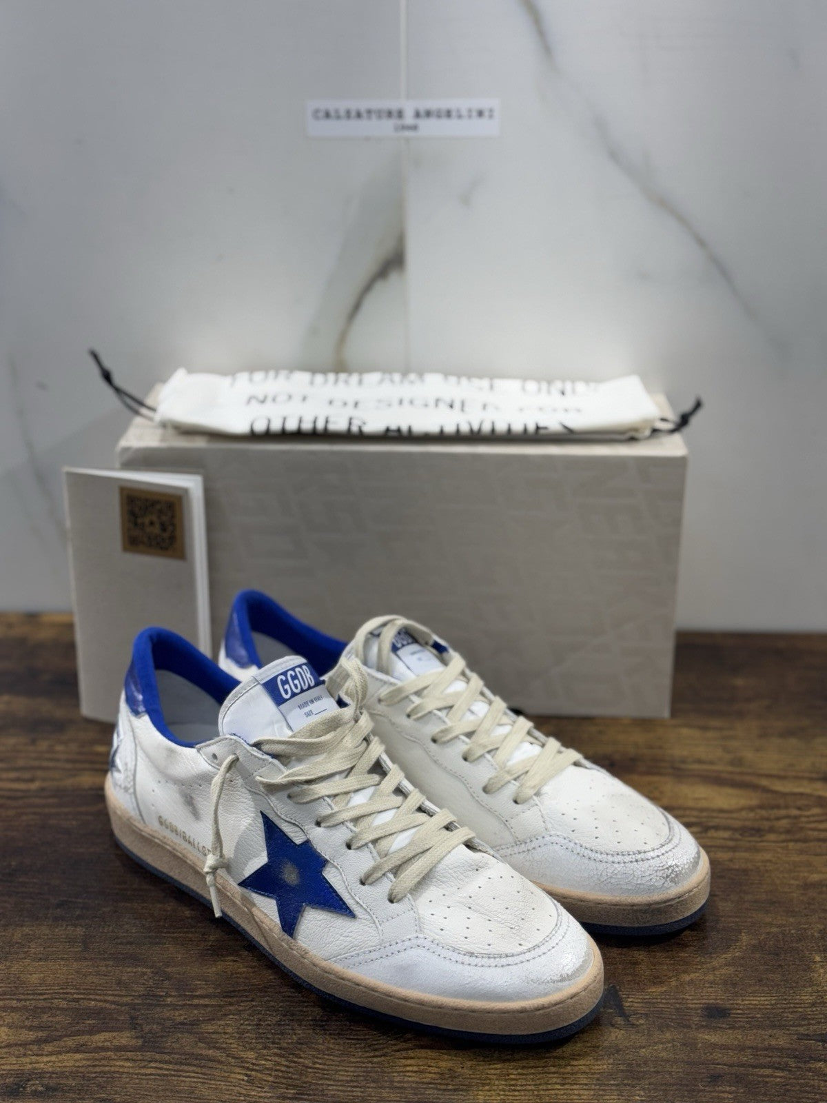 Golden Goose Ball Star Sneaker Uomo White Bluette Luxury Casual Golden Goose 43
