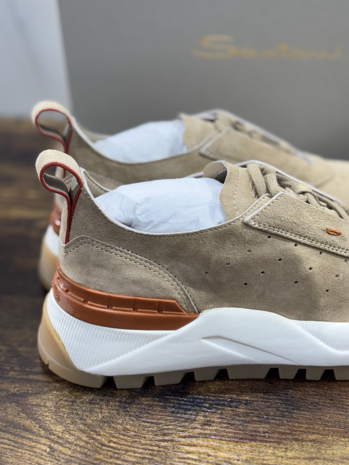 Santoni Innova Sneaker Suede Beige  Luxury Scarpe Santoni Donna 35