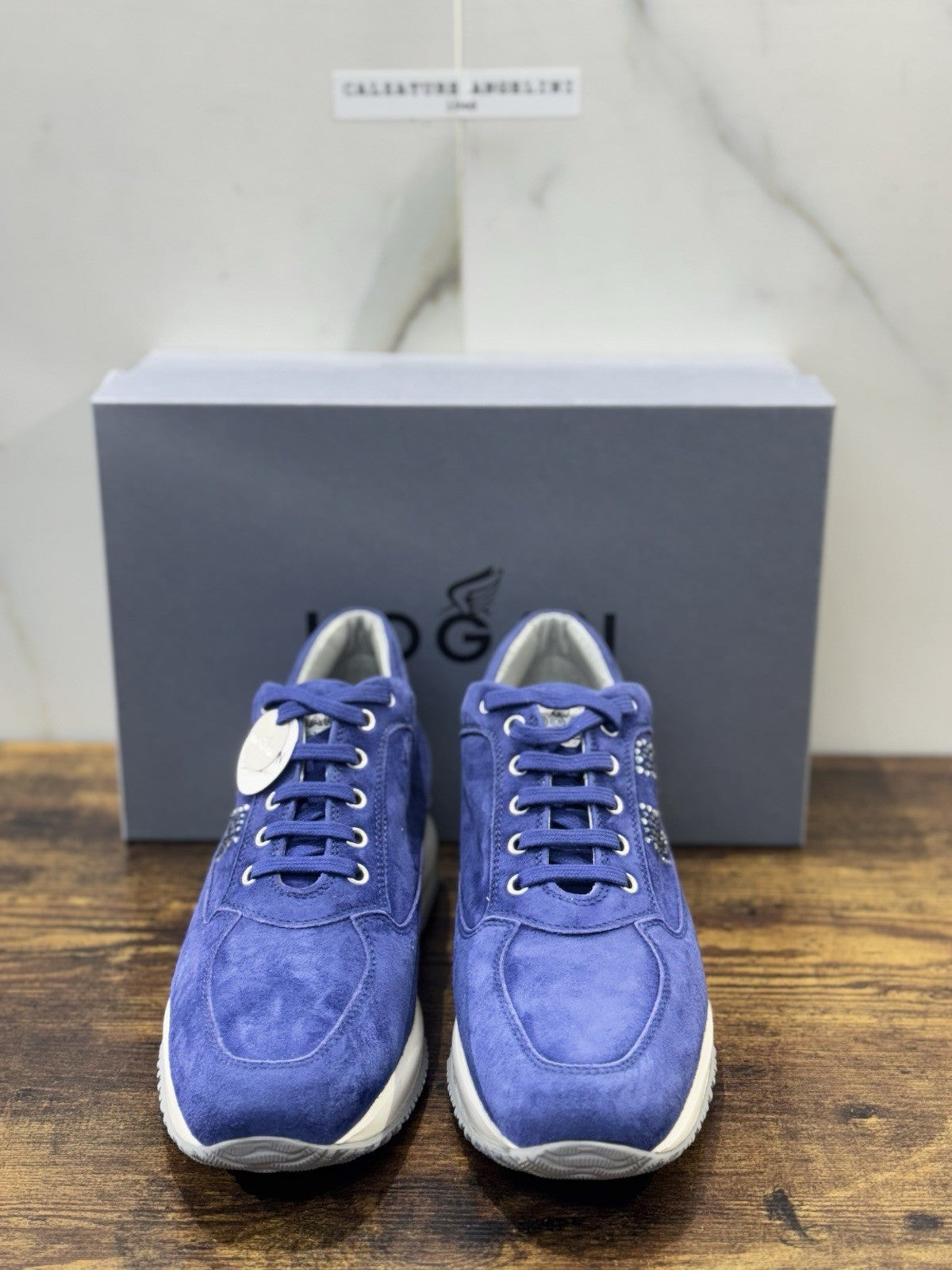 Hogan Interactive   Donna Sneaker Suede Blu  Inchiostro  Luxury Hogan Woman  38