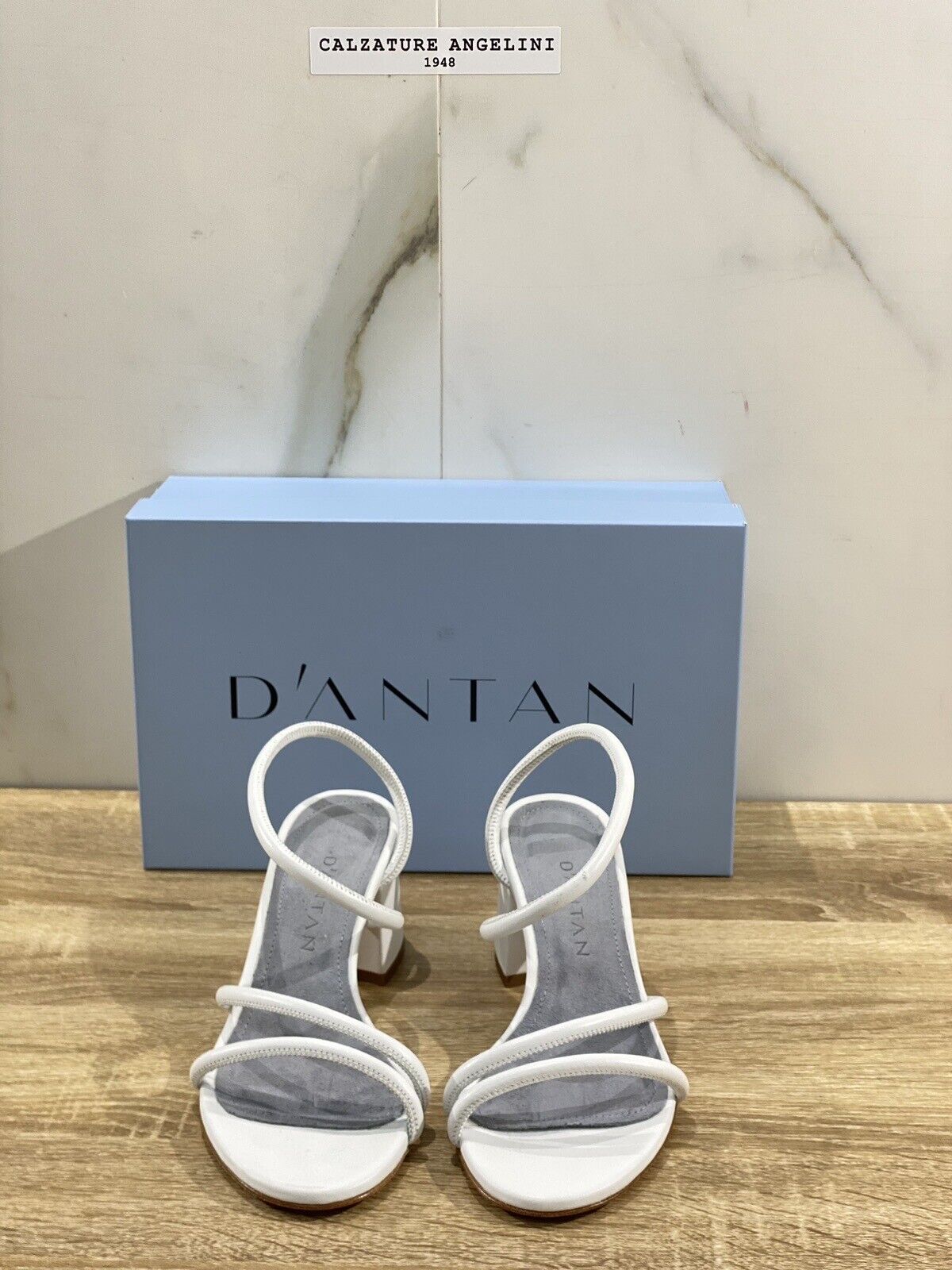 D’antan Sandalo Donna Pelle Bianco Made In Italy Con Tacco 36