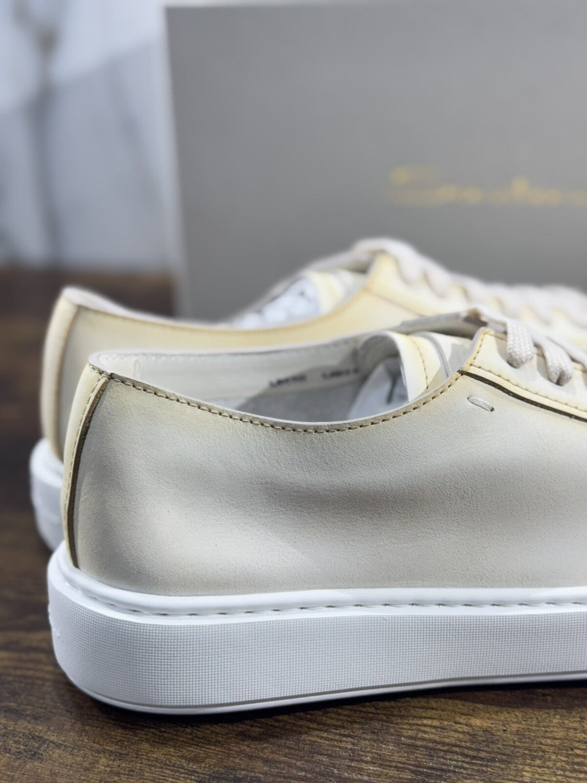 Santoni Sneaker Uomo Icon Pelle Nabuk Bianca Luxury Men Santoni Shoes Icon 10