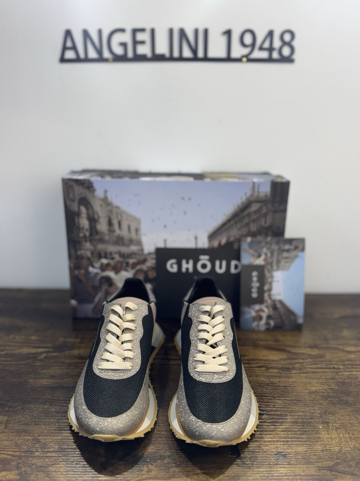 Ghoud Sneaker Donna Rush  Pelle Beige Nero   Casual Woman Sneaker 35