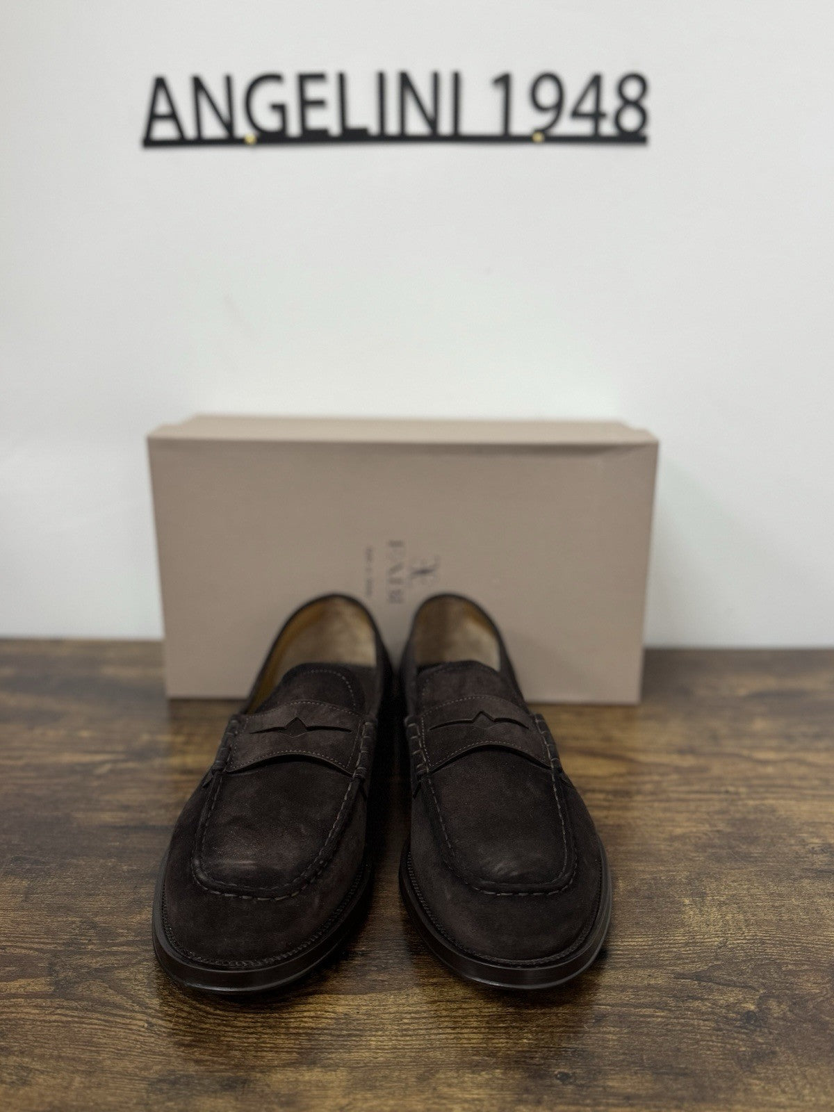 Fabi Mocassino Suede Testa Di Moro Fondo Cuoio Uomo 42