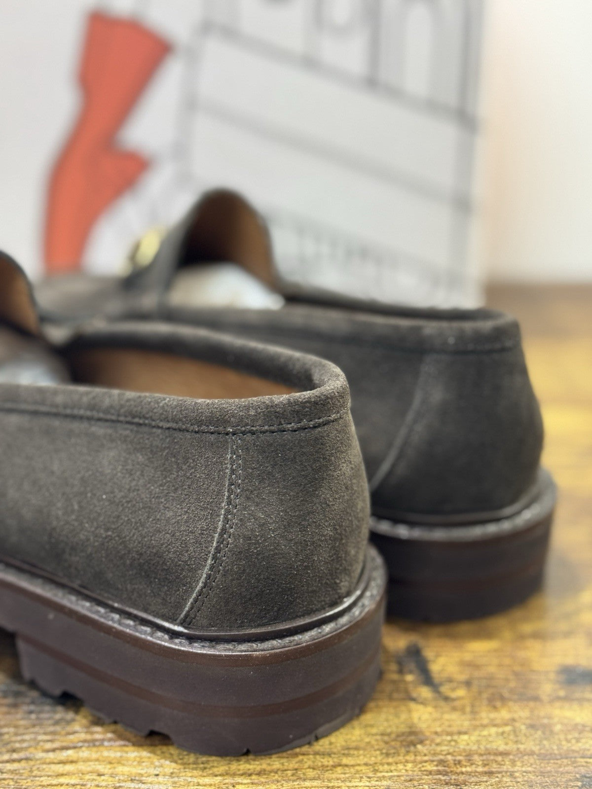Il Mocassino Suede Testa Moro Casual Scarpa Uomo Fatta A Mano Fondo Vibram 42