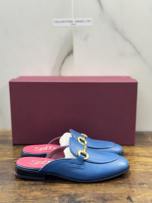Seboy’s Sandalo Sabot Pelle Azzurro  Casual Donna 37