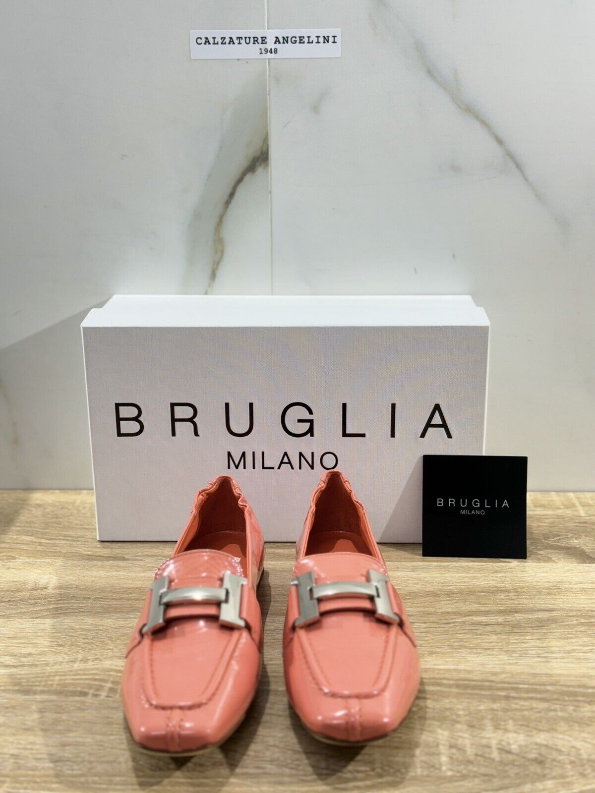 Bruglia Milano Mocassino Donna Corallo Luxury Casual Loafer Handmade 38