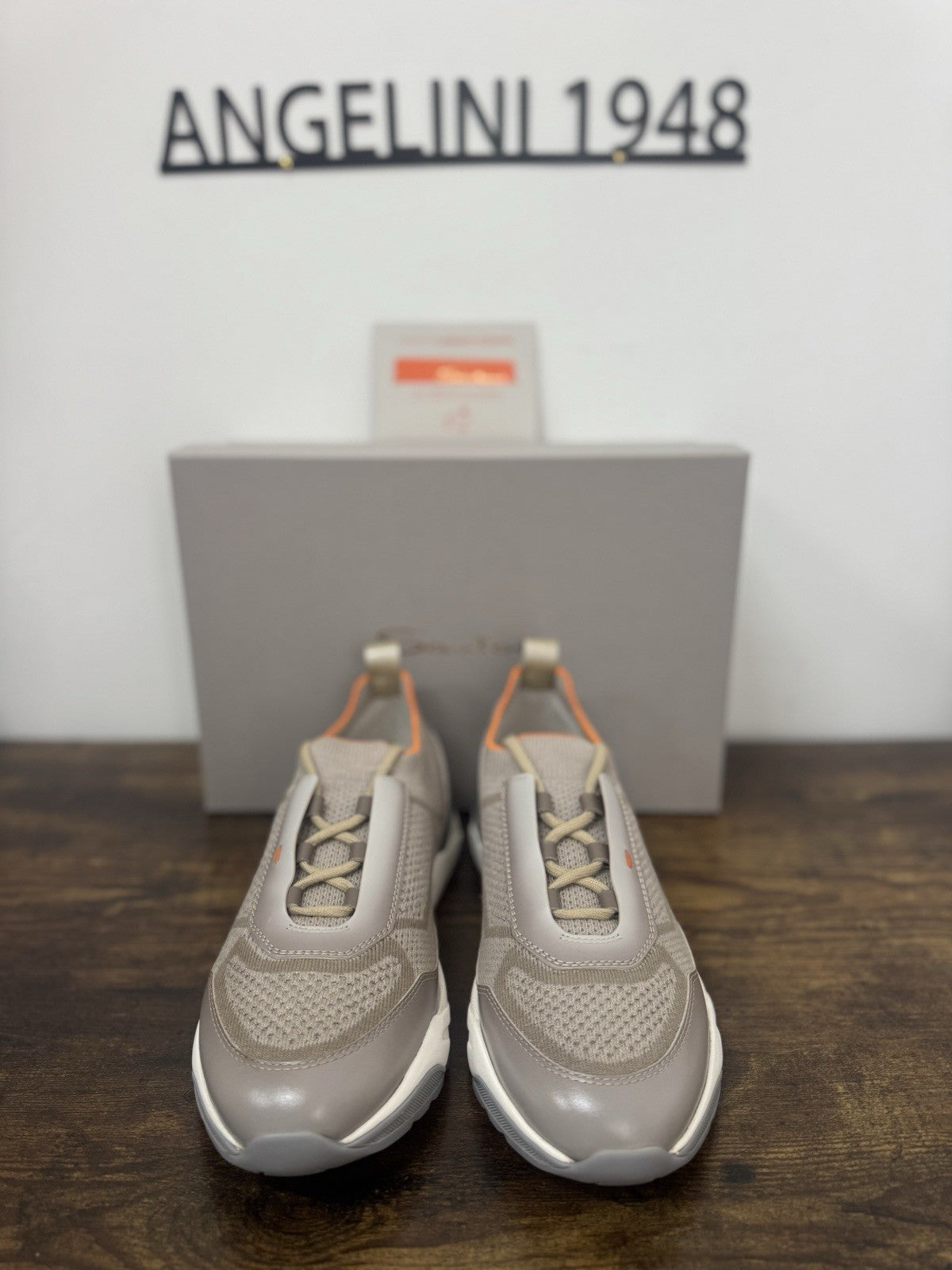 Santoni Innova Sneaker Beige Casual Luxury Santoni Scarpa Uomo 41.5