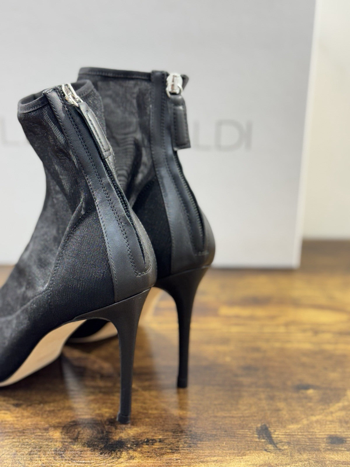 Lella Baldi Stivaletto LT074 Rete Nero  Luxury Woman Boot Made In Italy 40