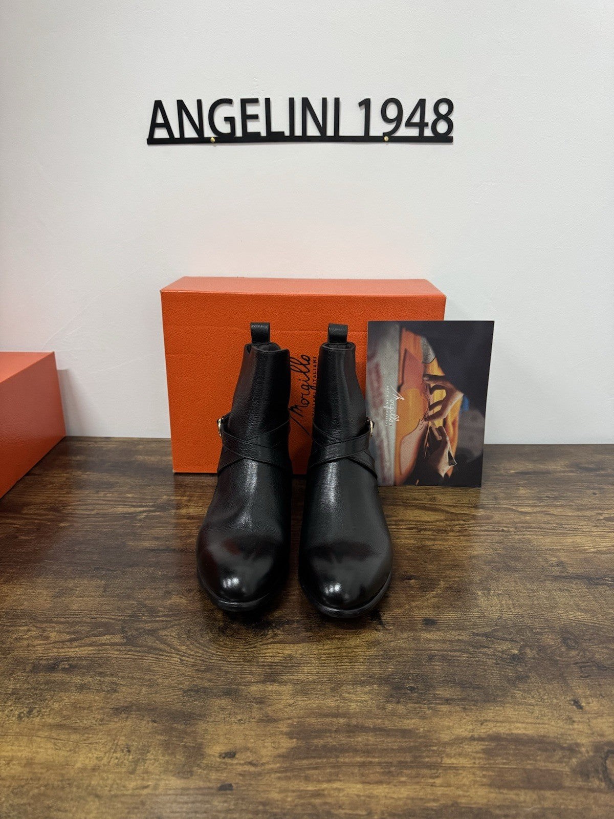 Morgillo Stivaletto Texano Pelle Nero  100% Made In Italy Casual Donna 40