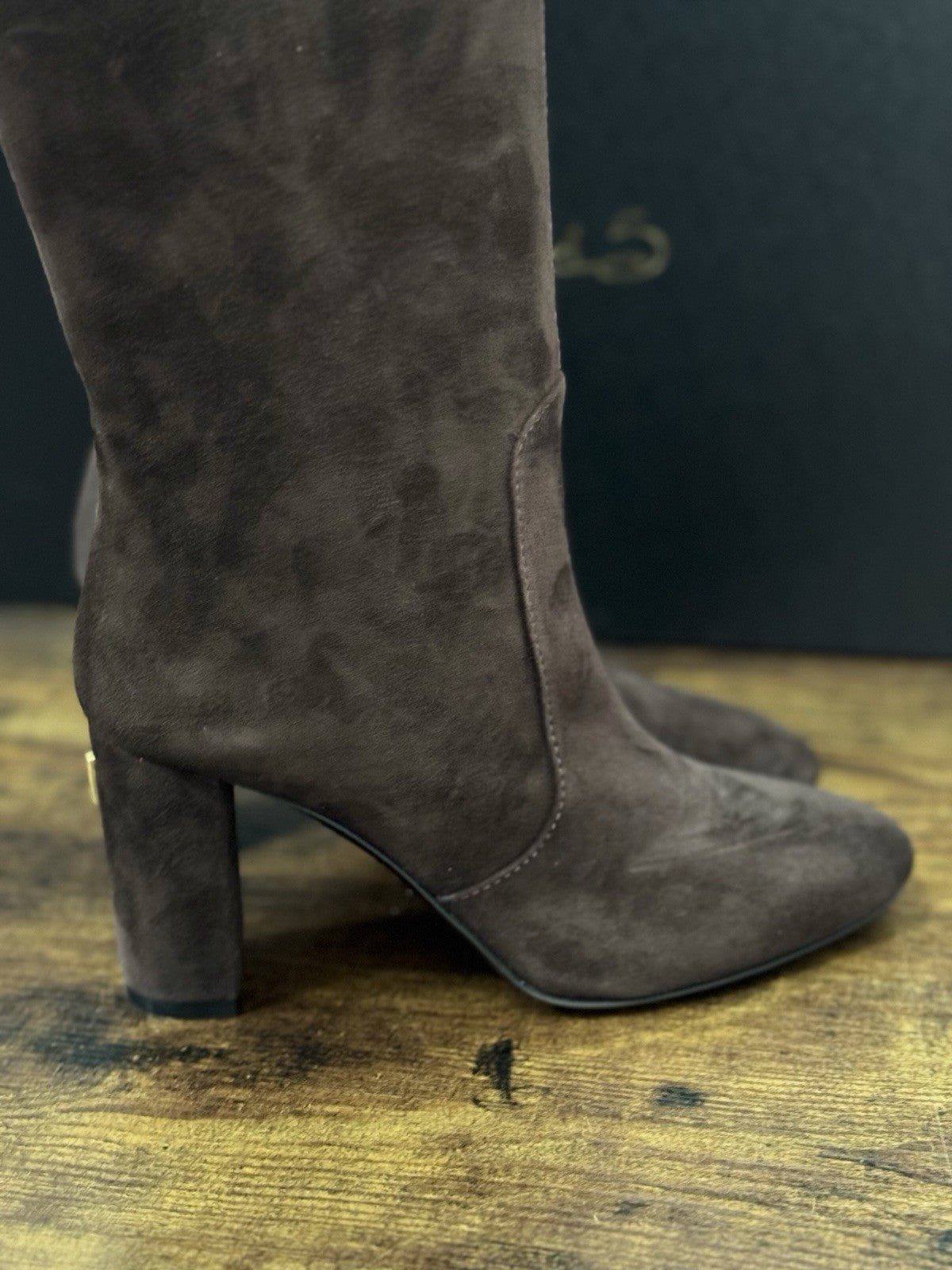 Via Roma 15 Stivale A Tubo Suede Testa Di Moro Con Tacco  Casual Donna 41