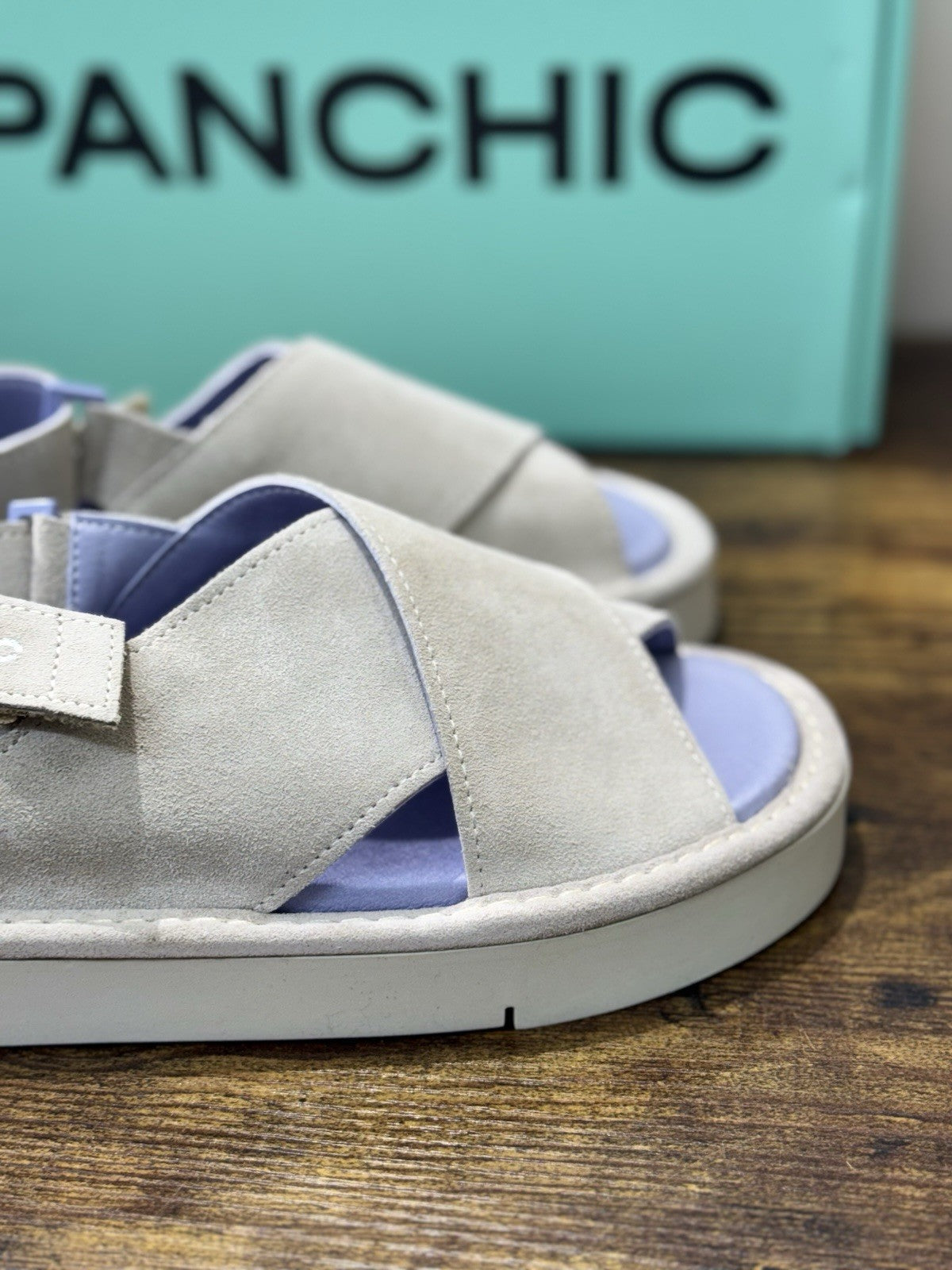 Panchic Sandalo Crisscross Suede Beige Casual Donna 36