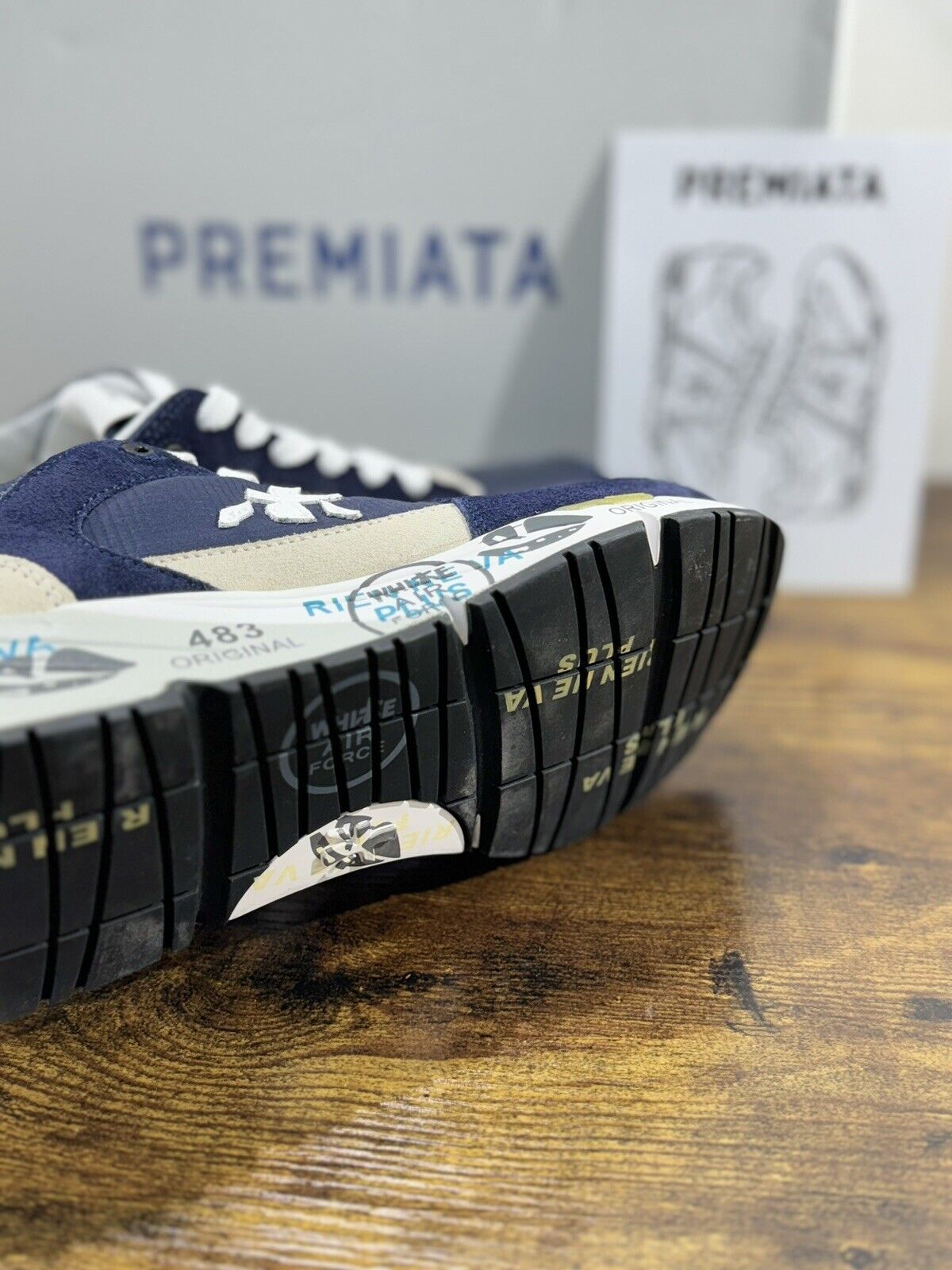 Premiata Mase    Sneaker Uomo Pelle Blu  Casual Sneaker Premiata Uomo 40