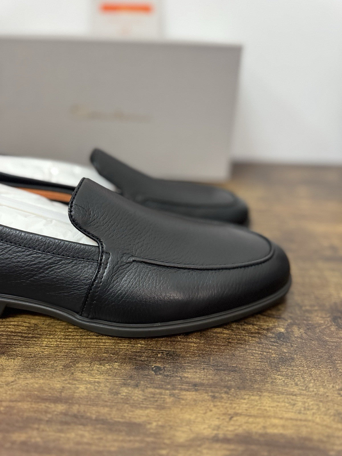 Santoni Mocassino Summer Walk Pelle Cervo Nero  Casual Santoni Uomo 46