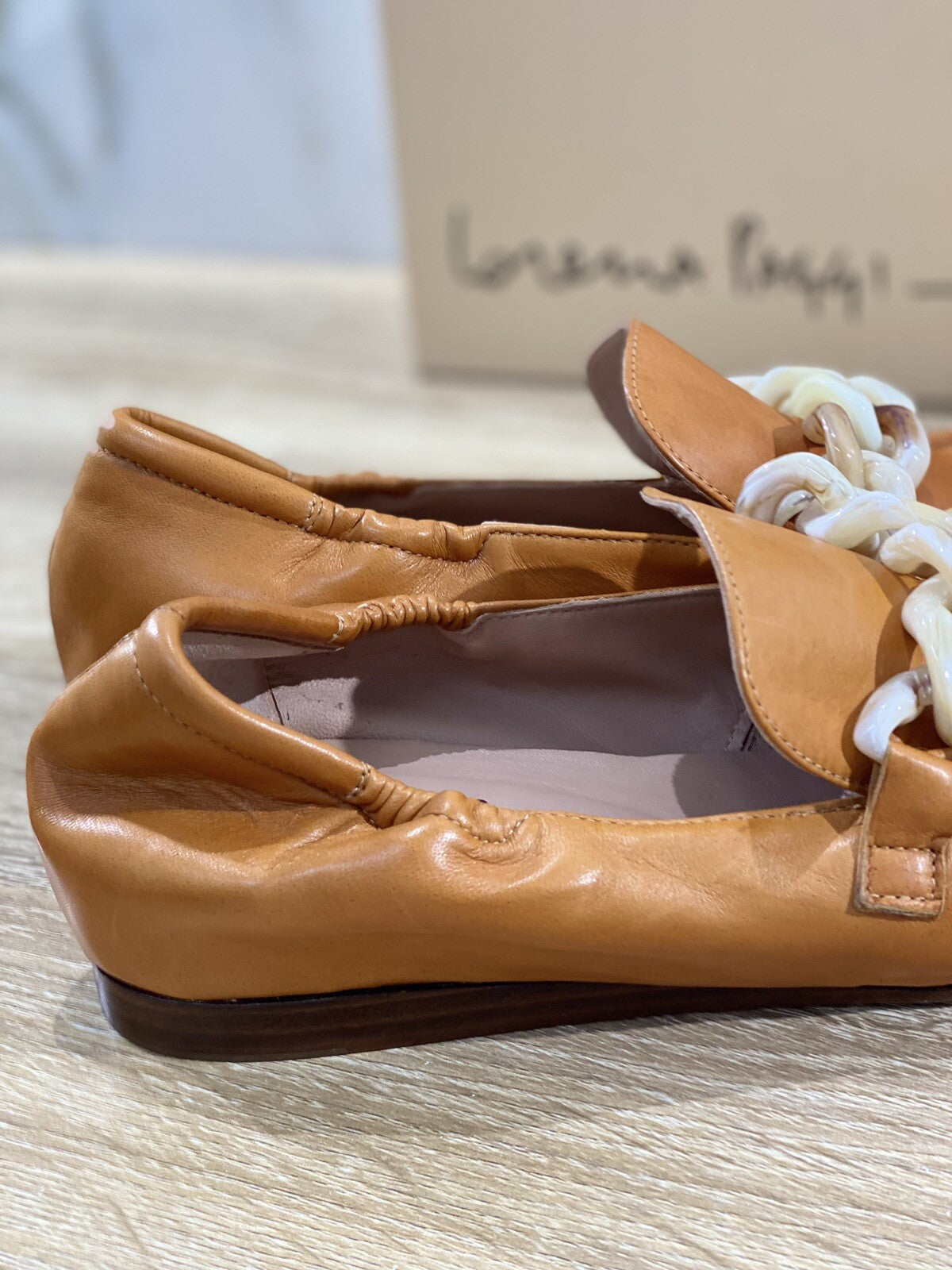 Lorena Paggi Mocassino Donna In Pelle Camel Made In Italy 37.5