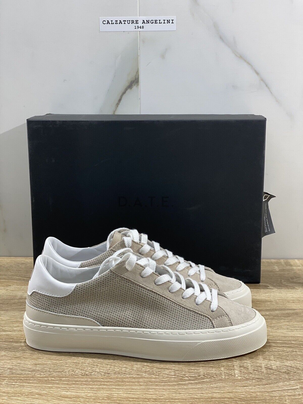 D.A.T.E Sonica Uomo  sneaker Pelle Suede Beige Casual Shoes 40