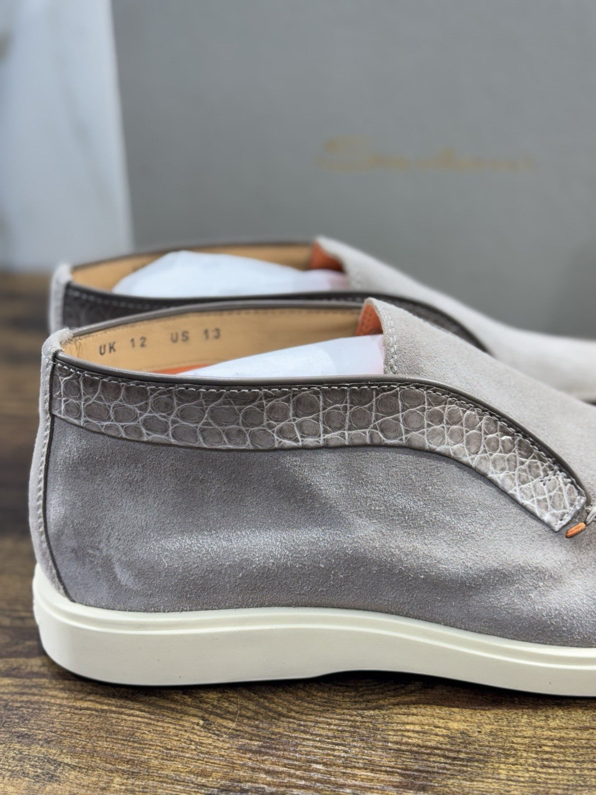 Santoni Polacco Open Walk Suede Beige   Luxury Santoni Uomo 46