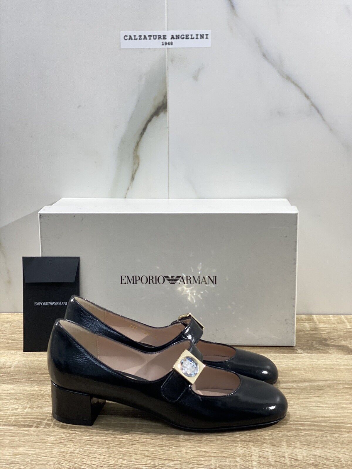 Emporio Armani mocassino donna pelle nero luxury Armani shoes woman 39