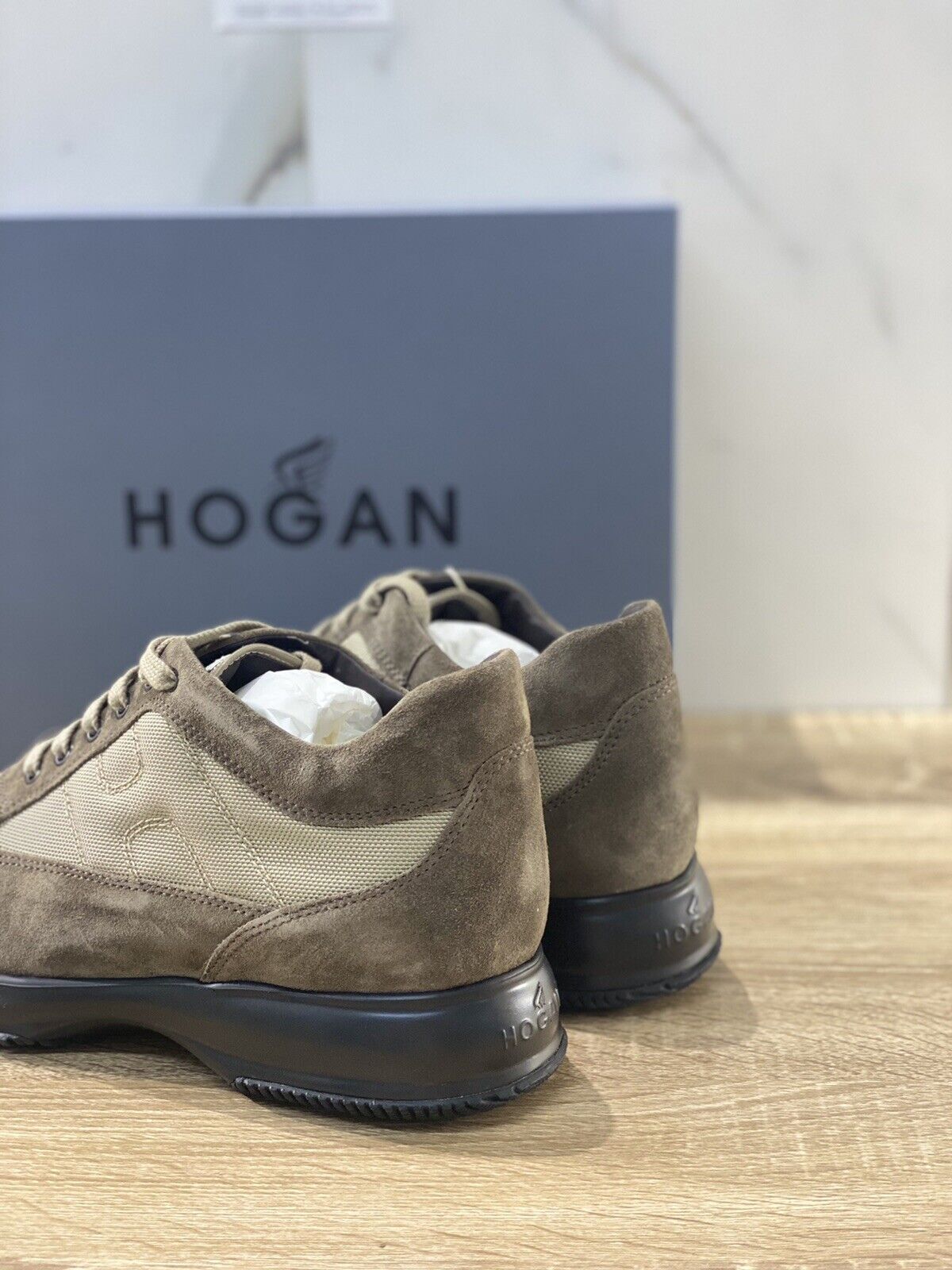 hogan interactive uomo In Suede Miele Luxury Hogan Sneakers Men 43.5