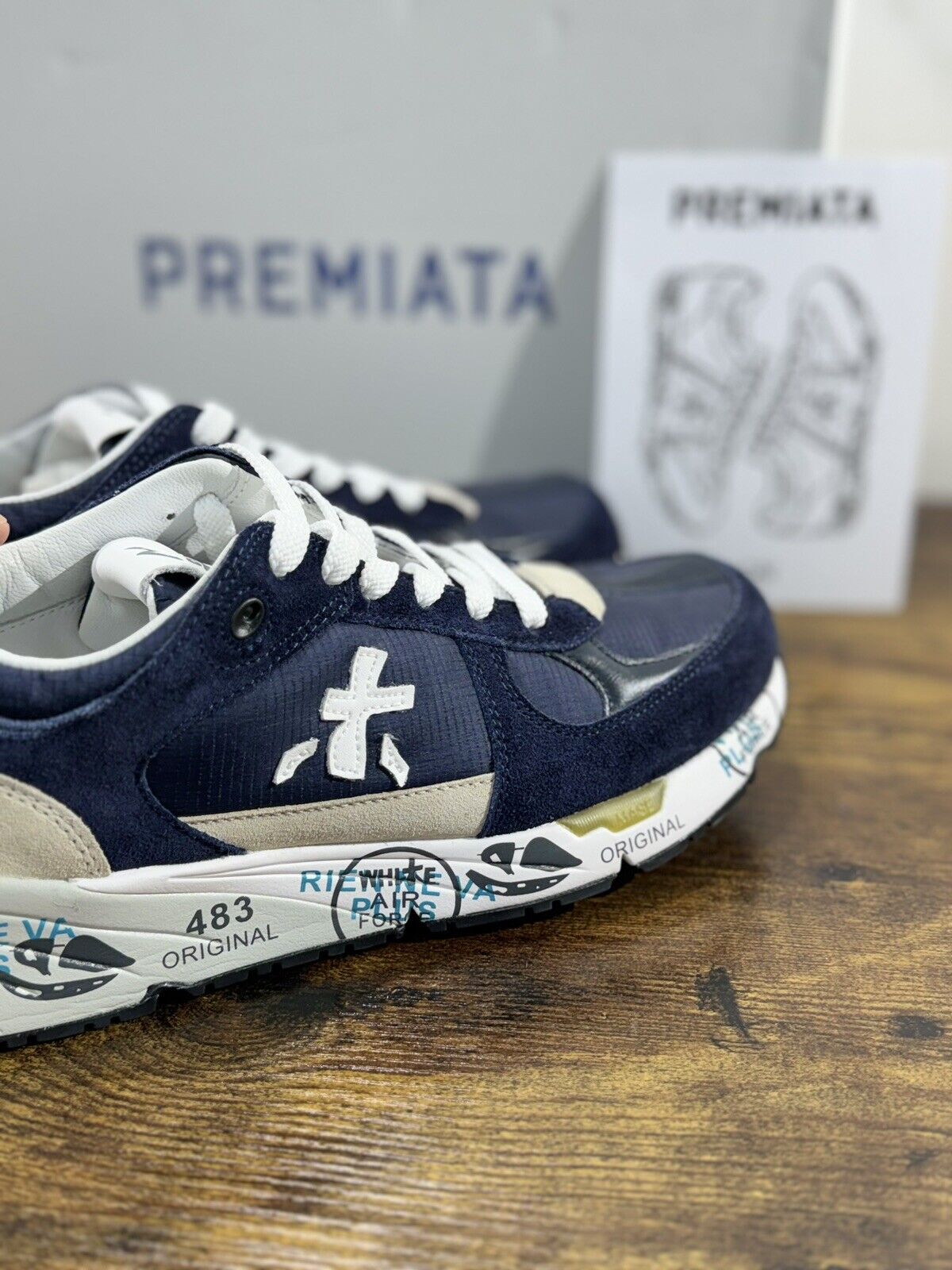 Premiata Mase    Sneaker Uomo Pelle Blu  Casual Sneaker Premiata Uomo 40