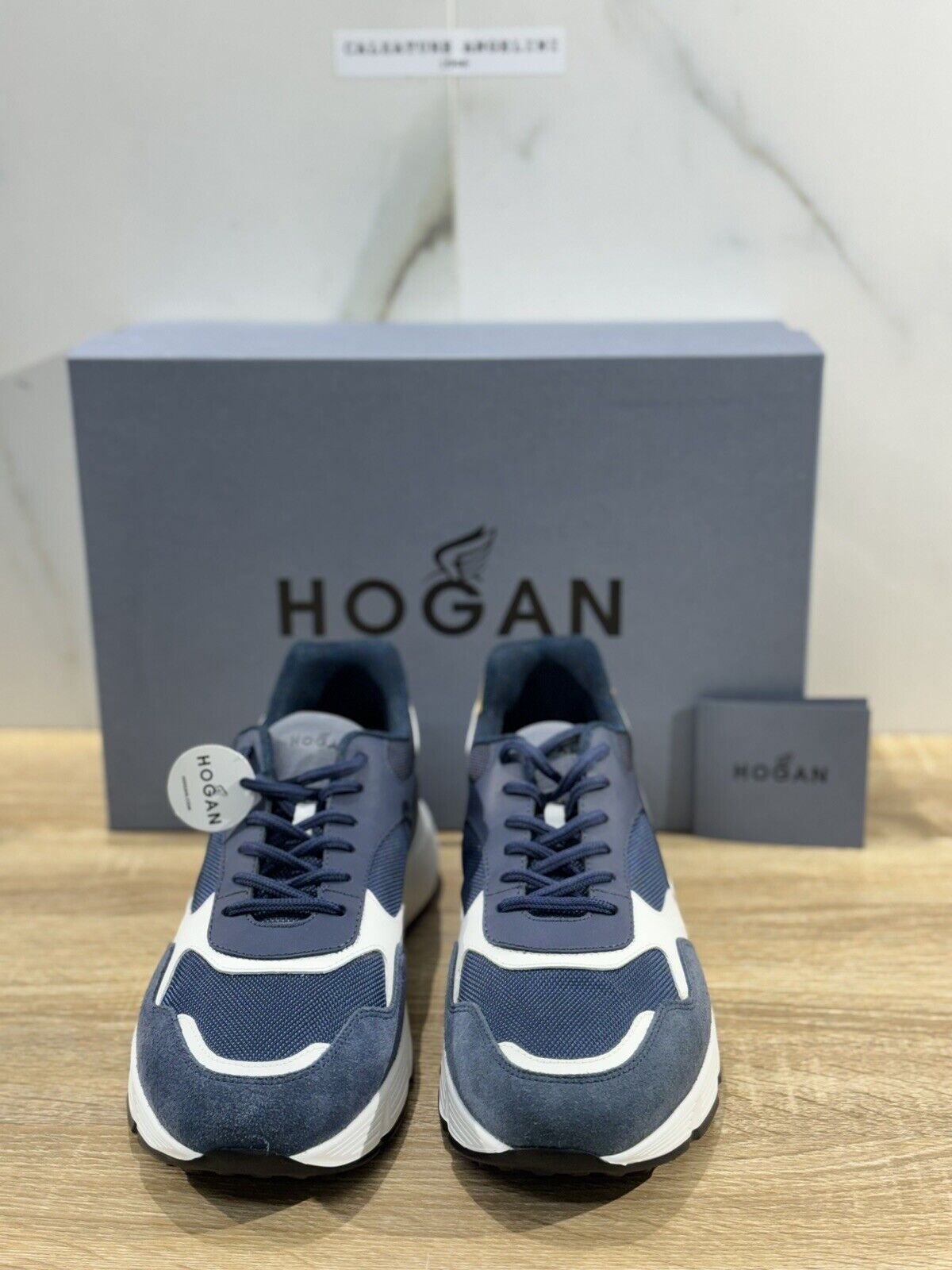 Hogan Hyperlight  uomo sneaker Pelle Blu   memory foam Luxury Hogan Men  42