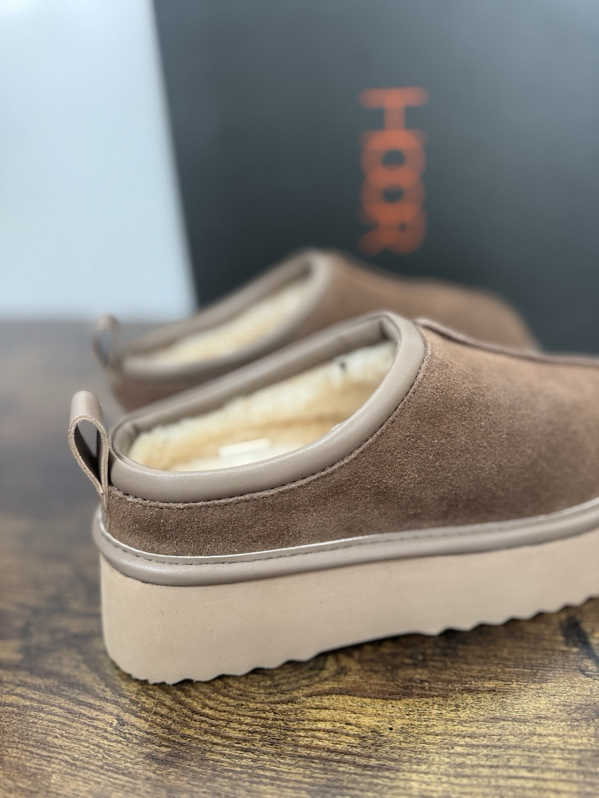 Hoor Sabot Mars Eco Fur Suede Tortora Extra Light  Causal Donna 36
