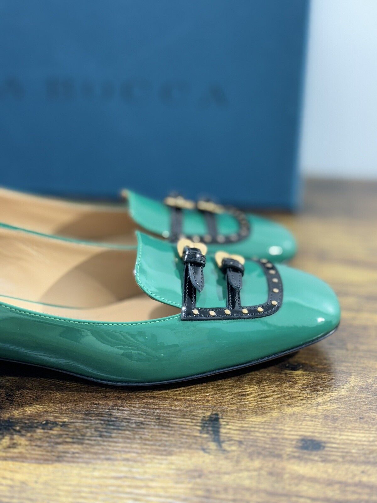 A.Bocca Two For Love Mocassino Donna Pelle   Verde  Tacco Luxury Handmade 41