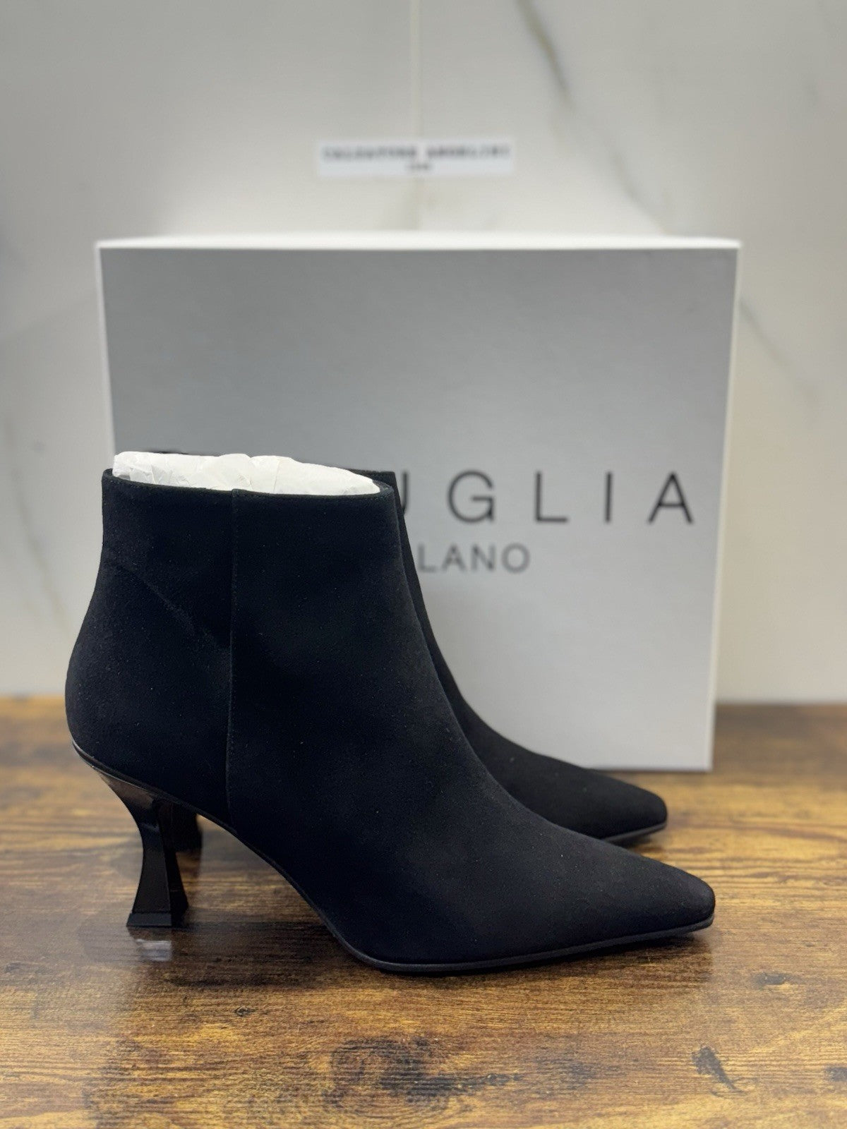 Bruglia Milano Chelsea Boot Nero  Suede Pelle  Top Quality Scarpe Donna 40