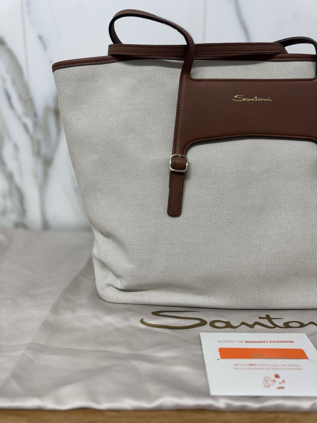 Santoni Borsa Maxi Shopping  Pelle Cuoio Luxury Santoni Borsa Donna