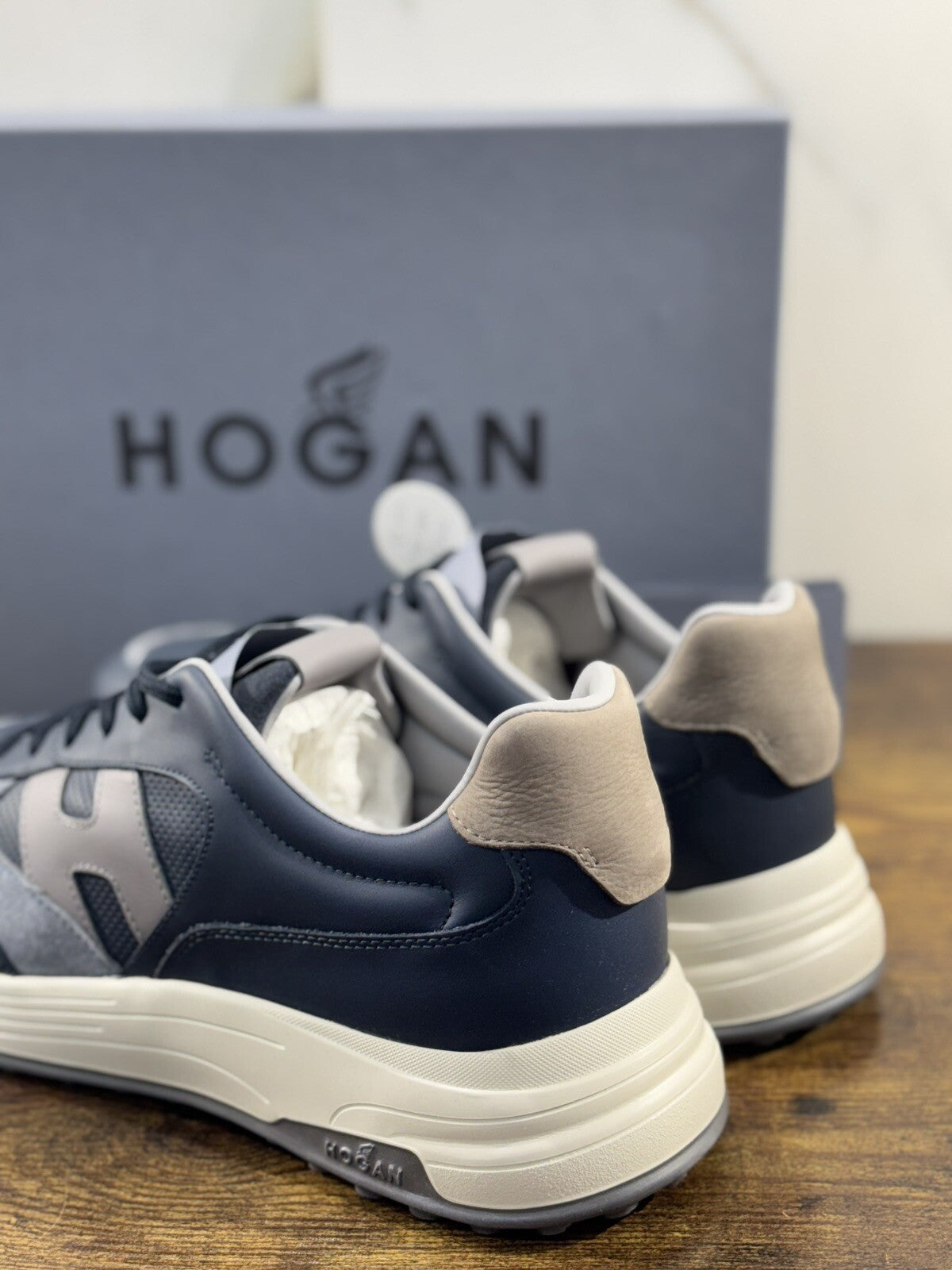 Hogan Hyper light  sneaker Pelle Blu  memory foam Luxury Hogan Men Shoes 44